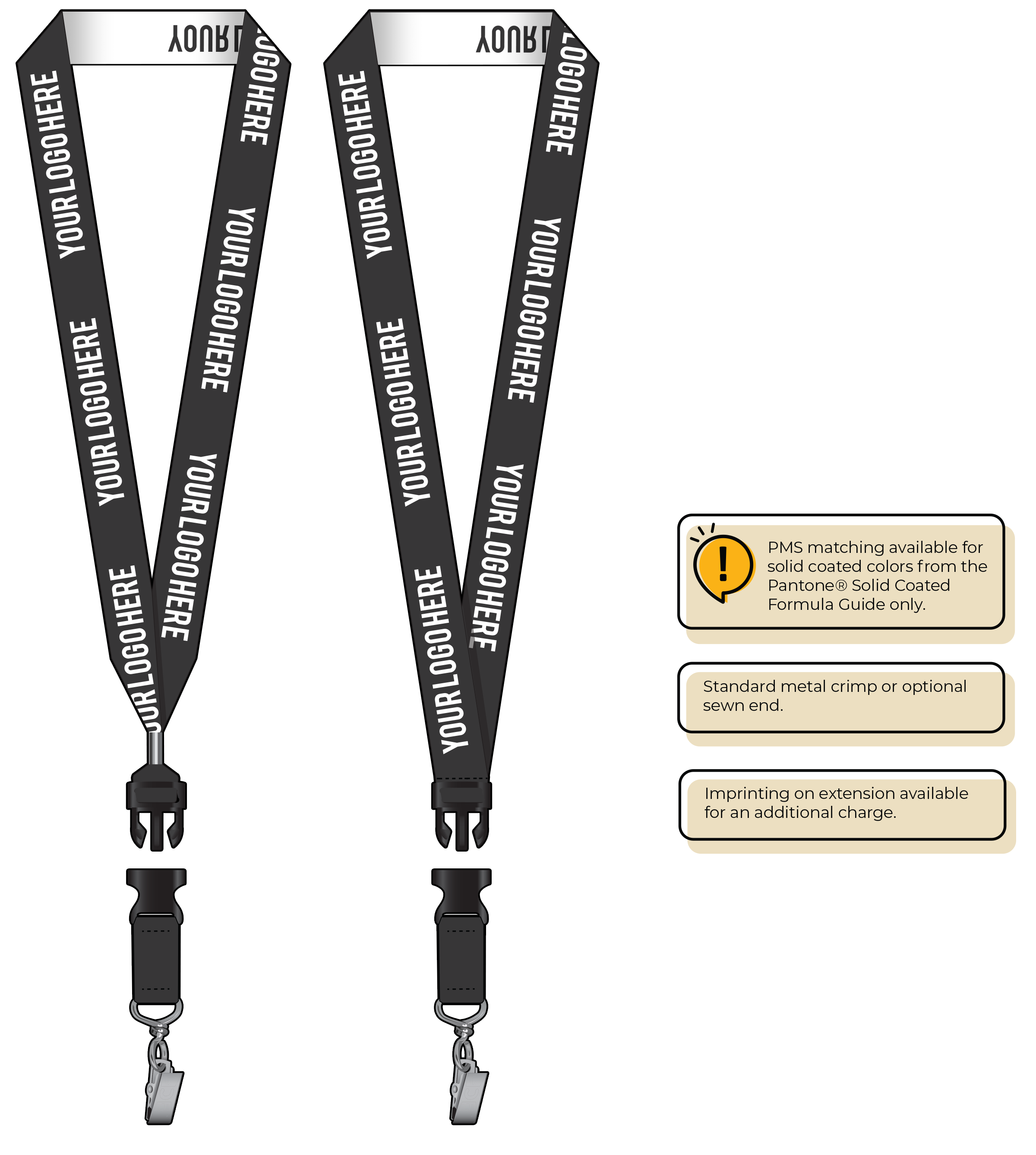 BH0024 | 1" Woven Lanyards :: DETACH BUCKLE WITH EXTENSION