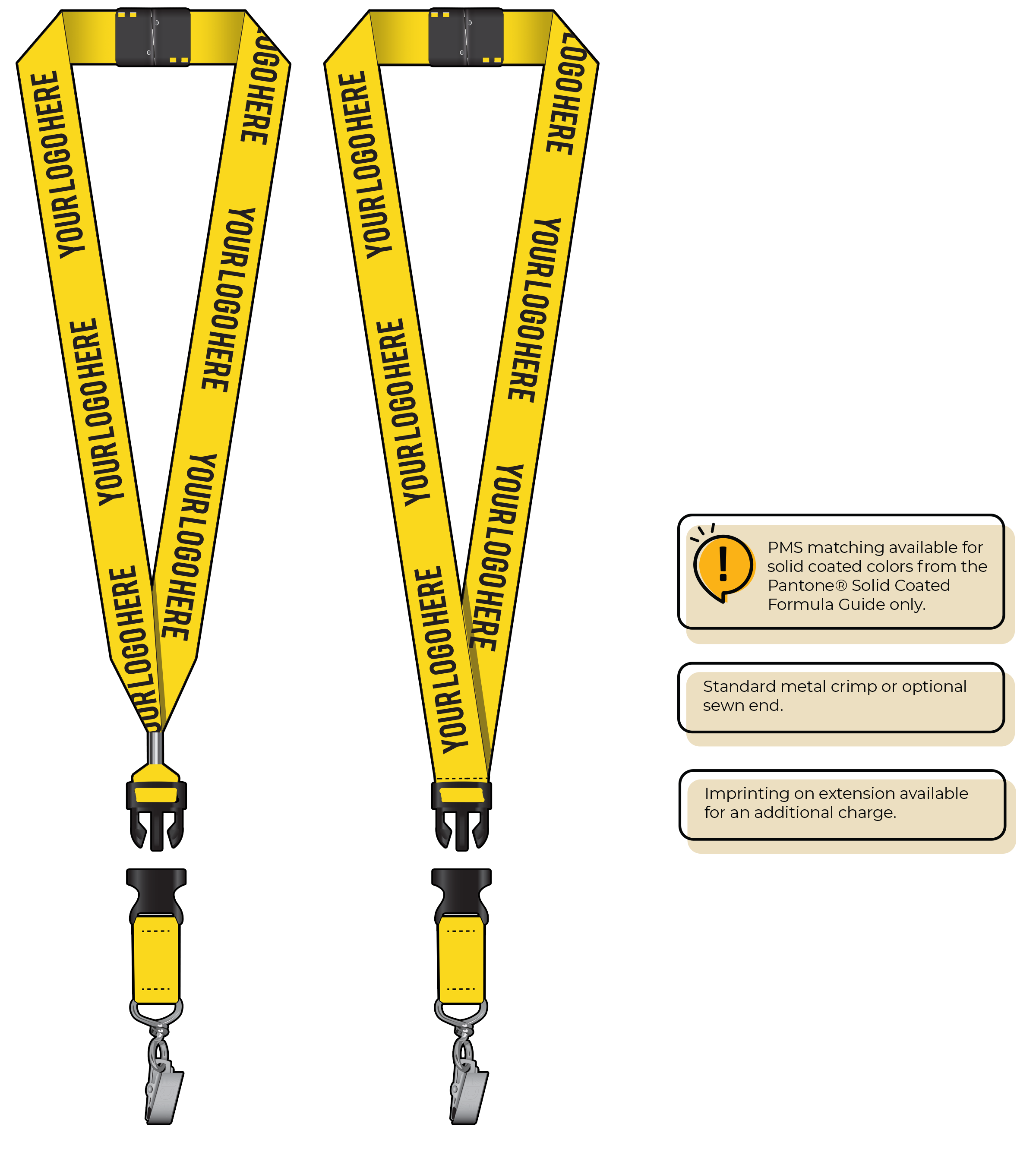 BH0014 | 1" MicroWeave Silkscreen Lanyards :: DETACH BUCKLE WITH EXTENSION
