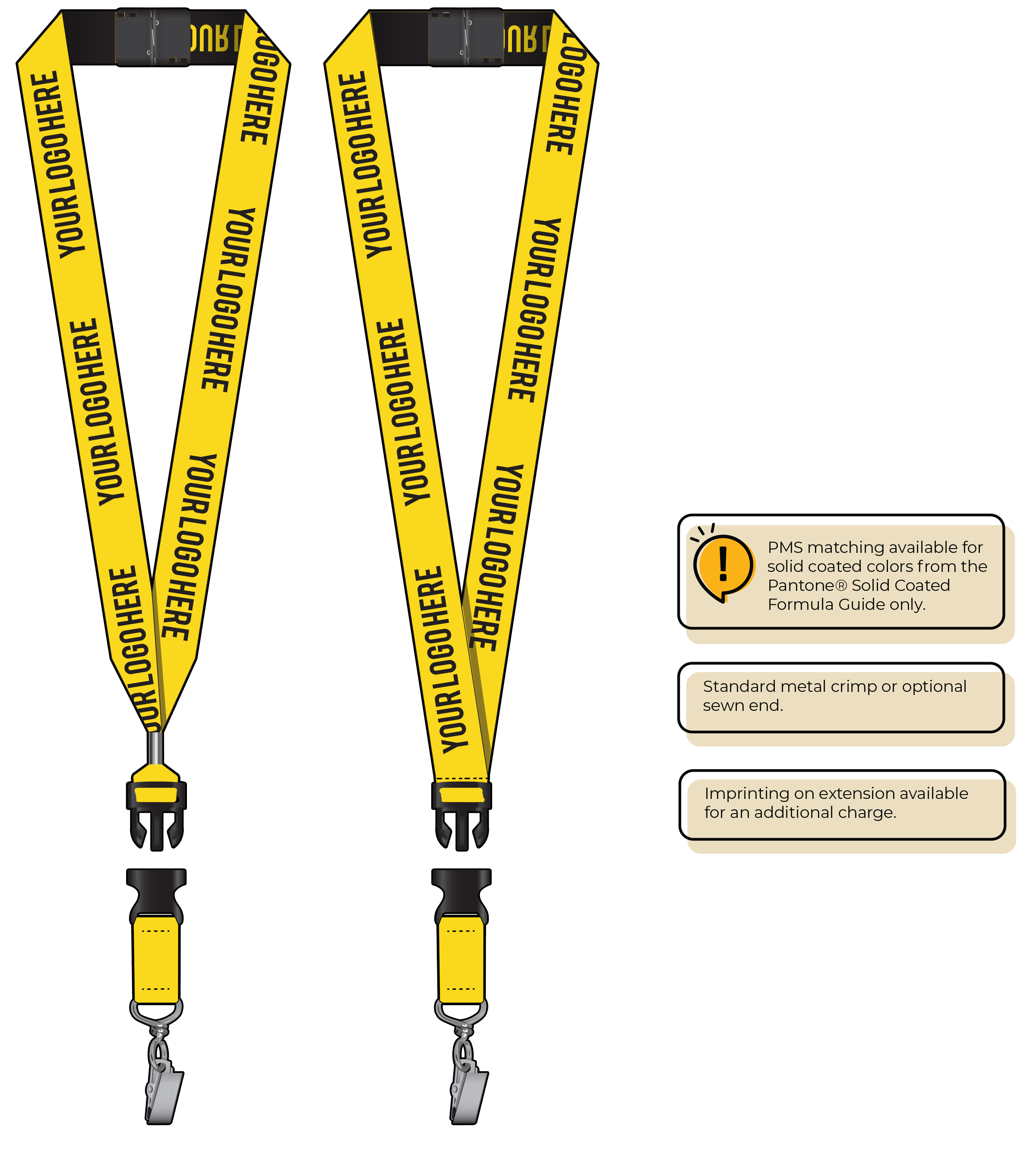 BH0024 | 1" Woven Lanyards :: DETACH BUCKLE WITH EXTENSION