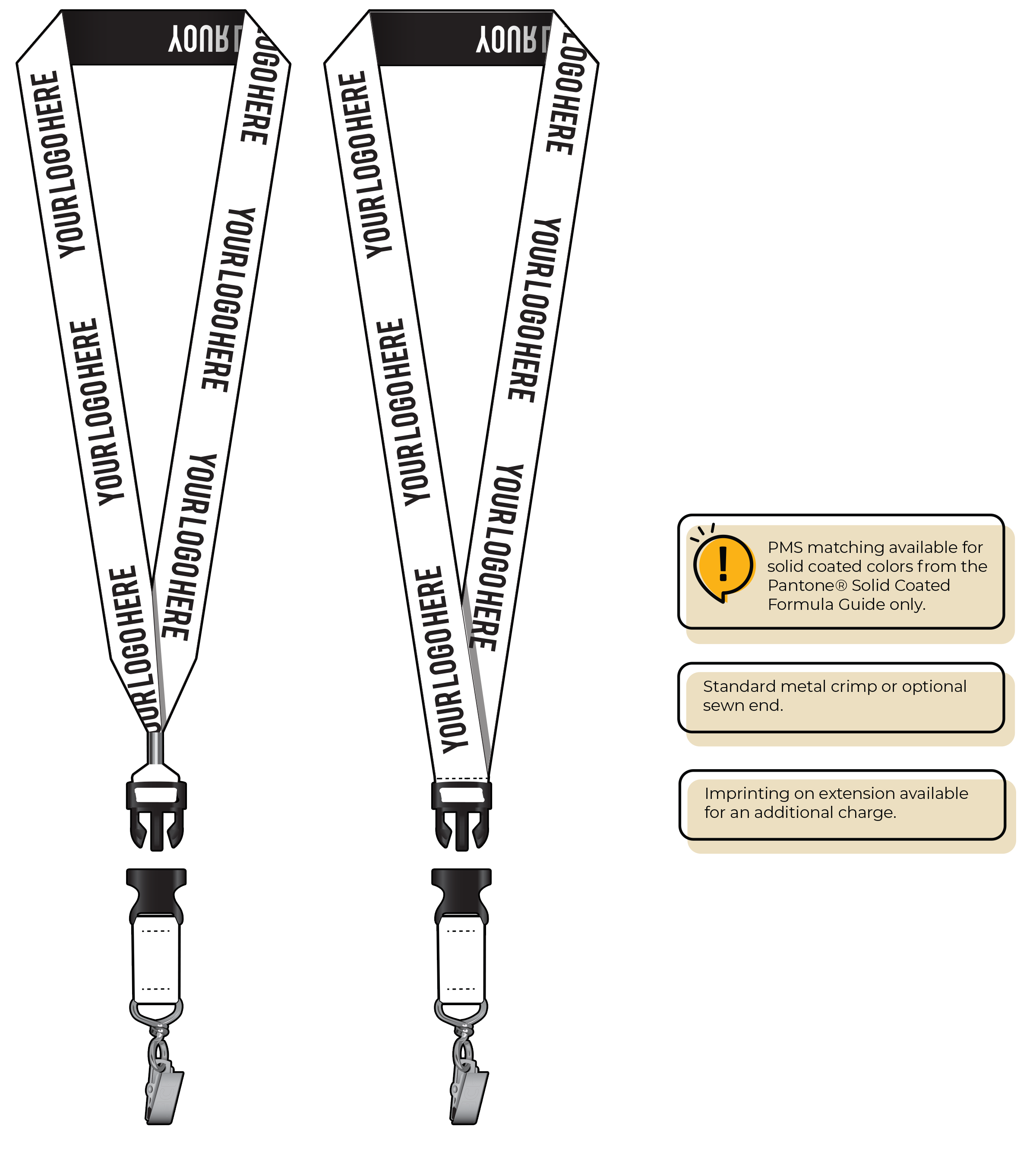 BH0024 | 1" Woven Lanyards :: DETACH BUCKLE WITH EXTENSION
