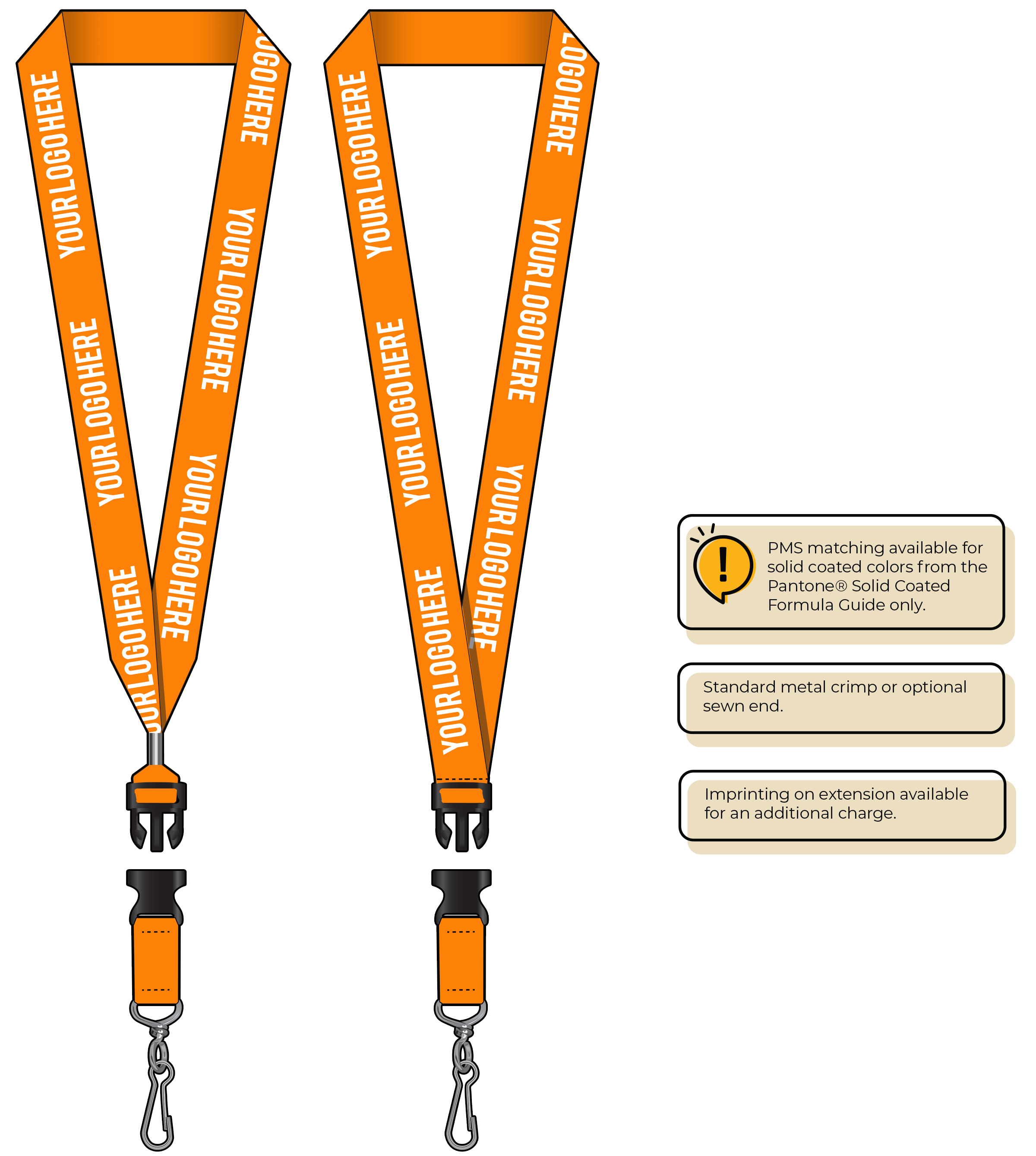 BH0014 | 1" MicroWeave Silkscreen Lanyards :: DETACH BUCKLE WITH EXTENSION