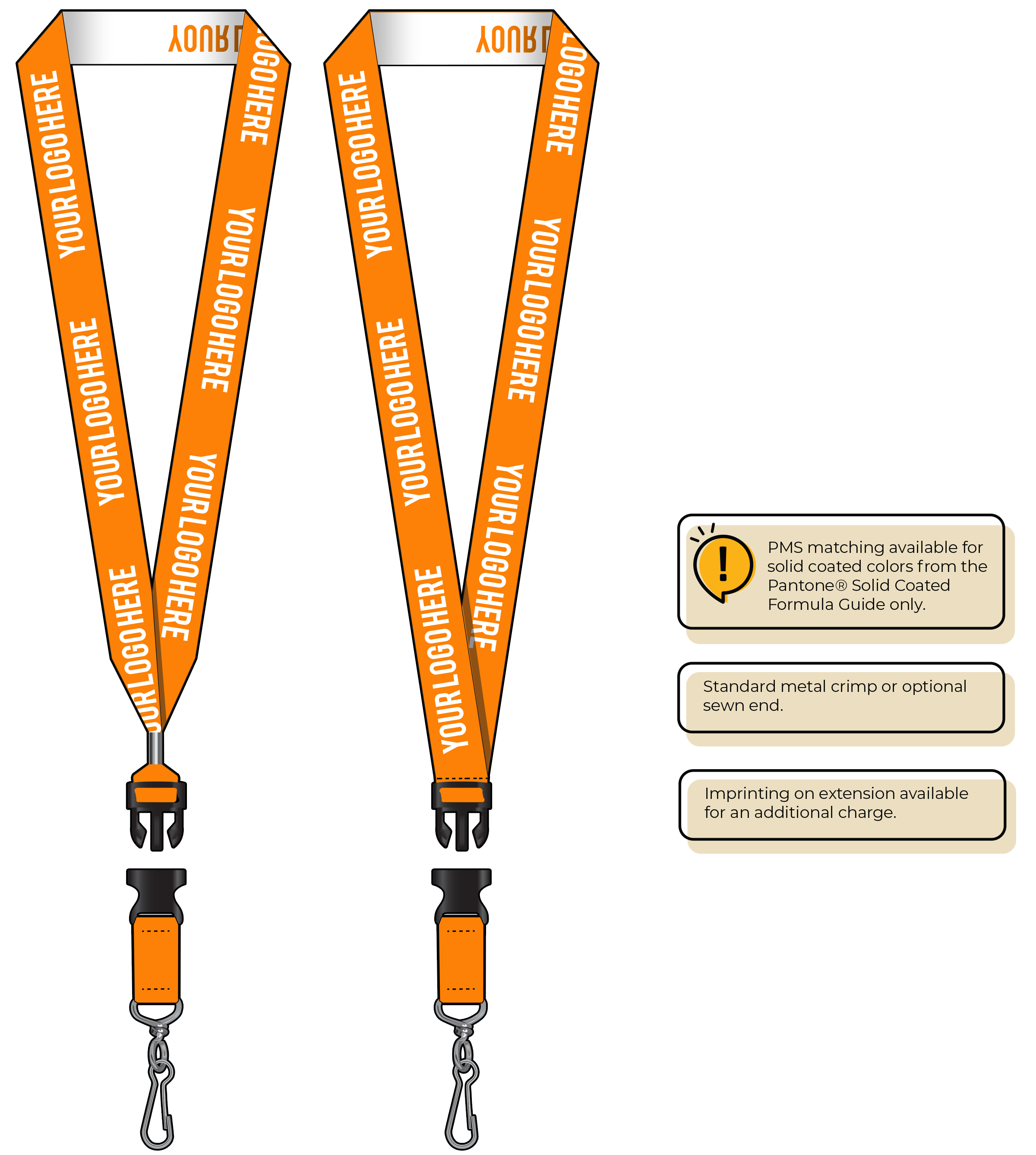 BH0024 | 1" Woven Lanyards :: DETACH BUCKLE WITH EXTENSION