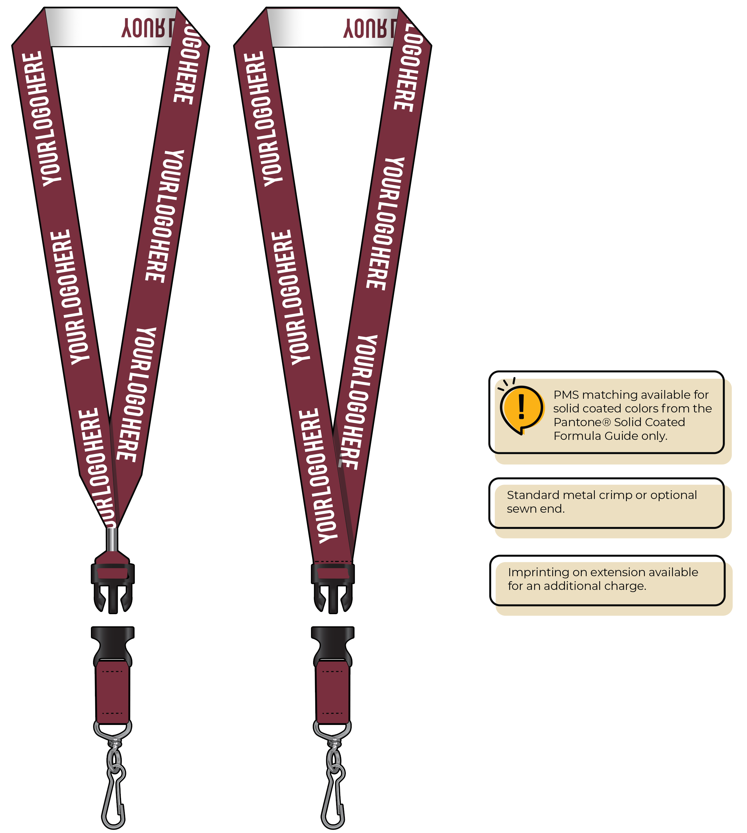 BH0024 | 1" Woven Lanyards :: DETACH BUCKLE WITH EXTENSION