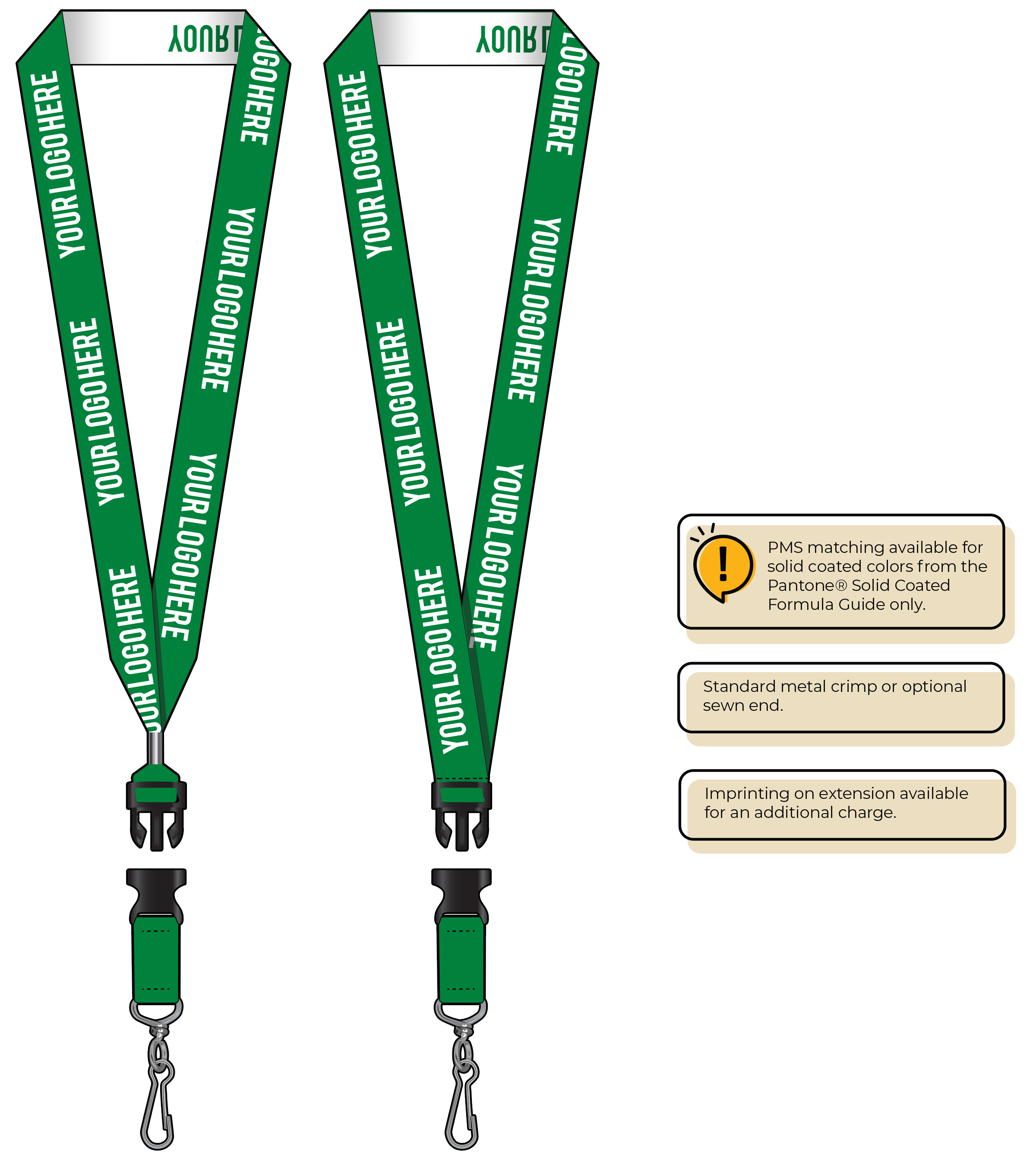 BH0024 | 1" Woven Lanyards :: DETACH BUCKLE WITH EXTENSION