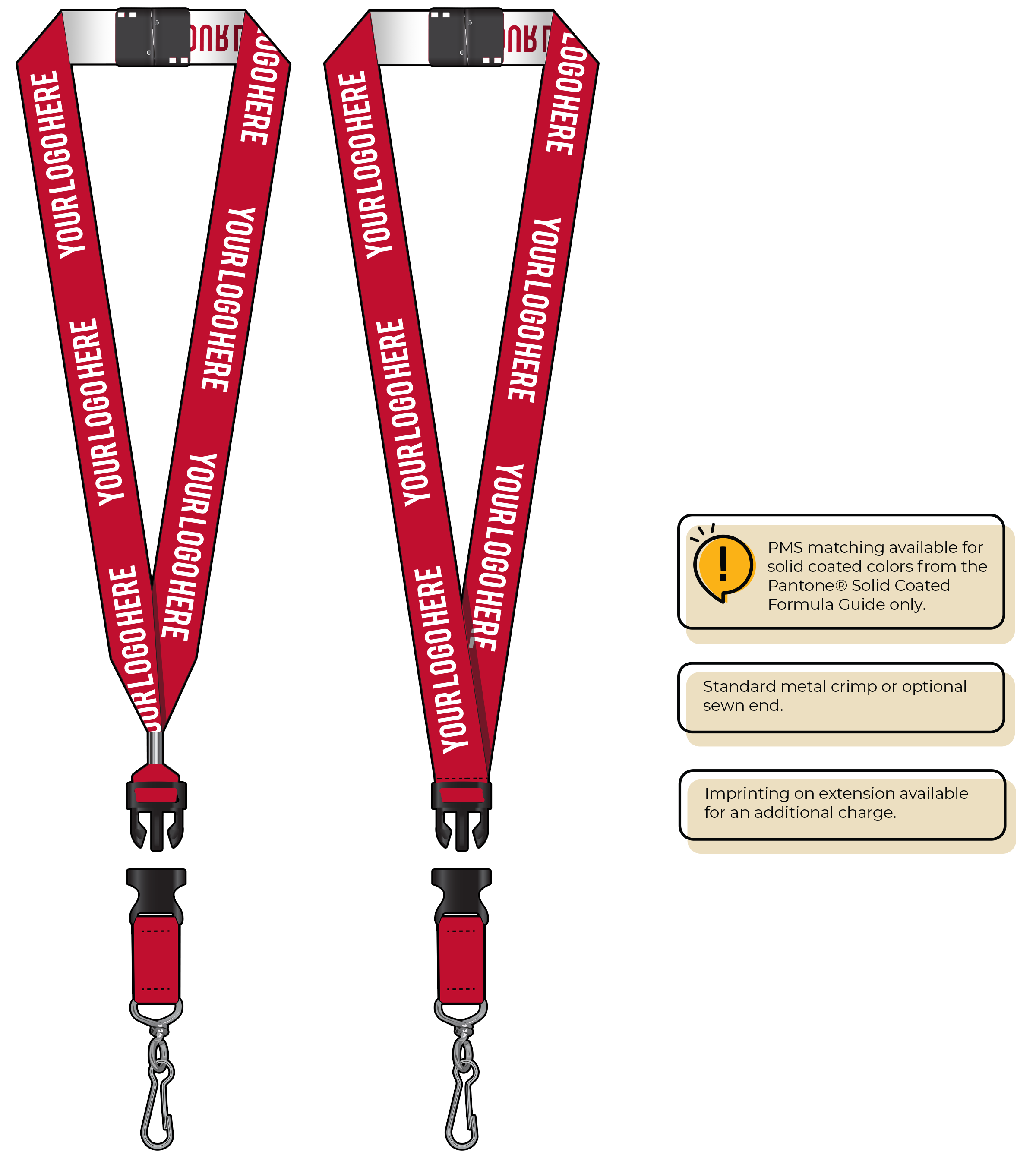 BH0024 | 1" Woven Lanyards :: DETACH BUCKLE WITH EXTENSION