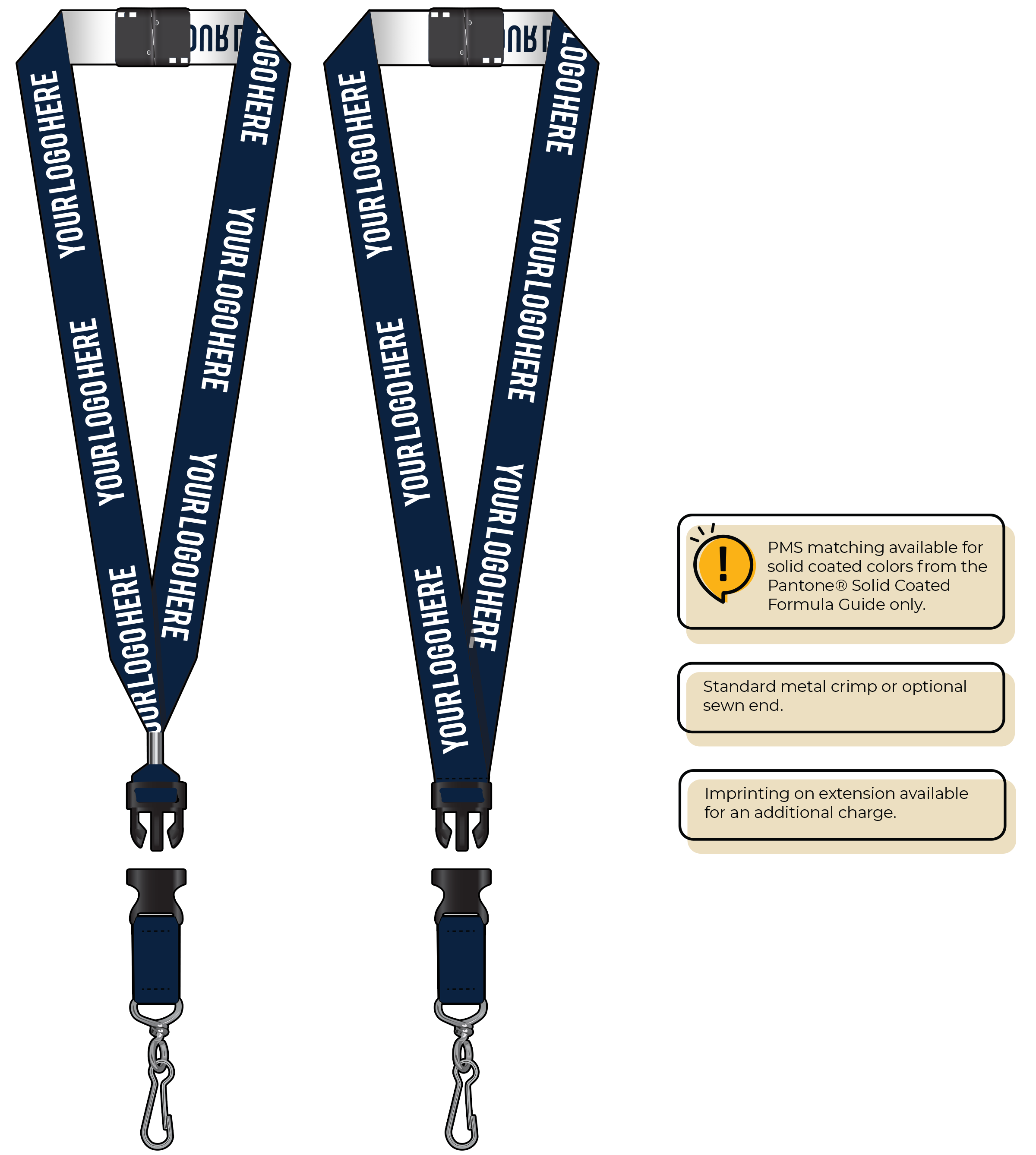 BH0024 | 1" Woven Lanyards :: DETACH BUCKLE WITH EXTENSION