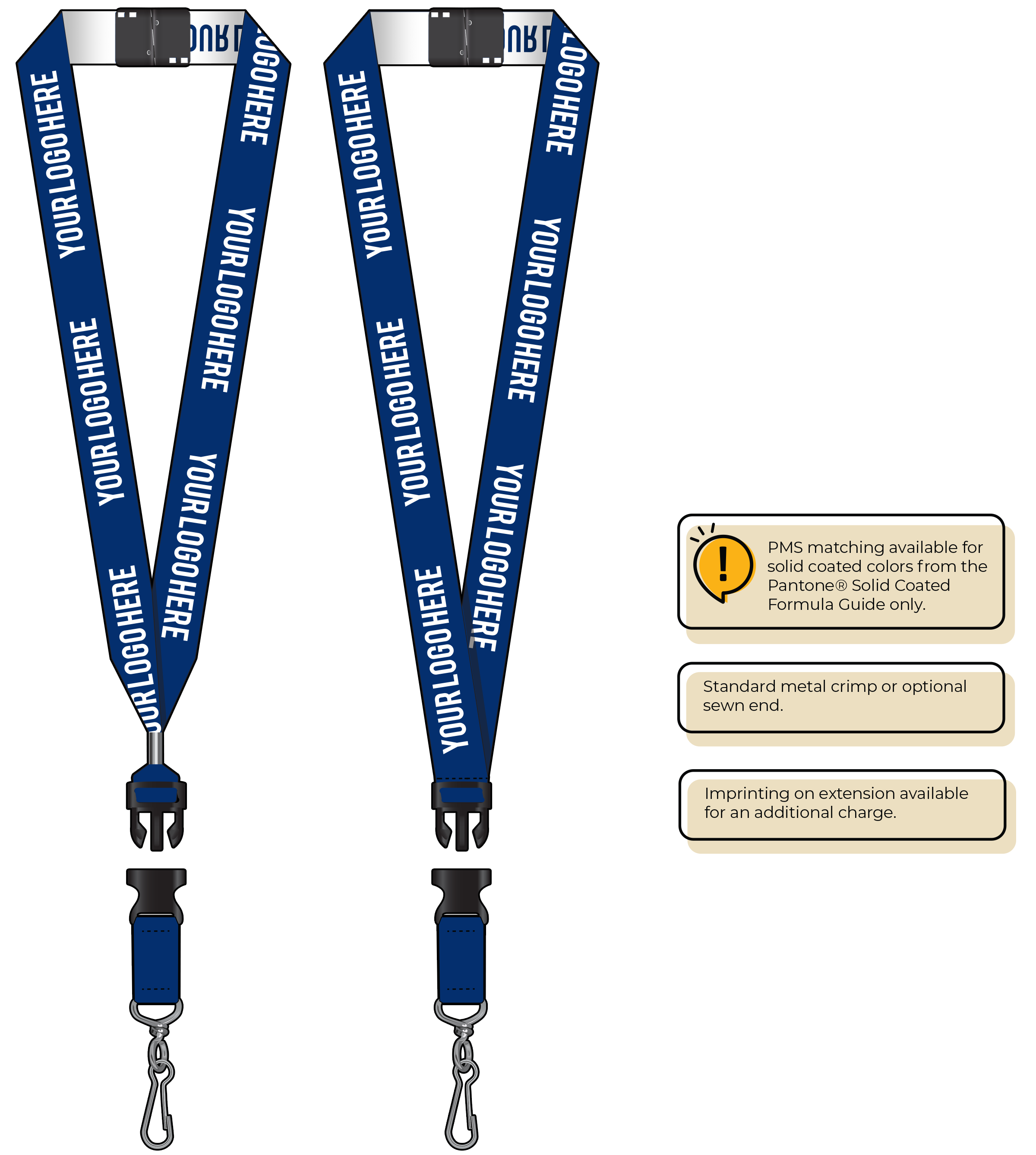 BH0024 | 1" Woven Lanyards :: DETACH BUCKLE WITH EXTENSION