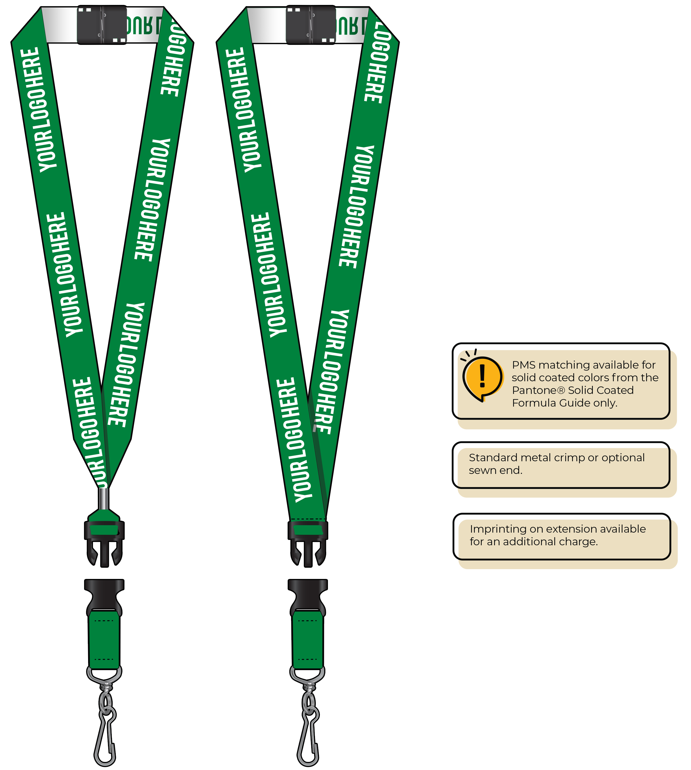 BH0024 | 1" Woven Lanyards :: DETACH BUCKLE WITH EXTENSION