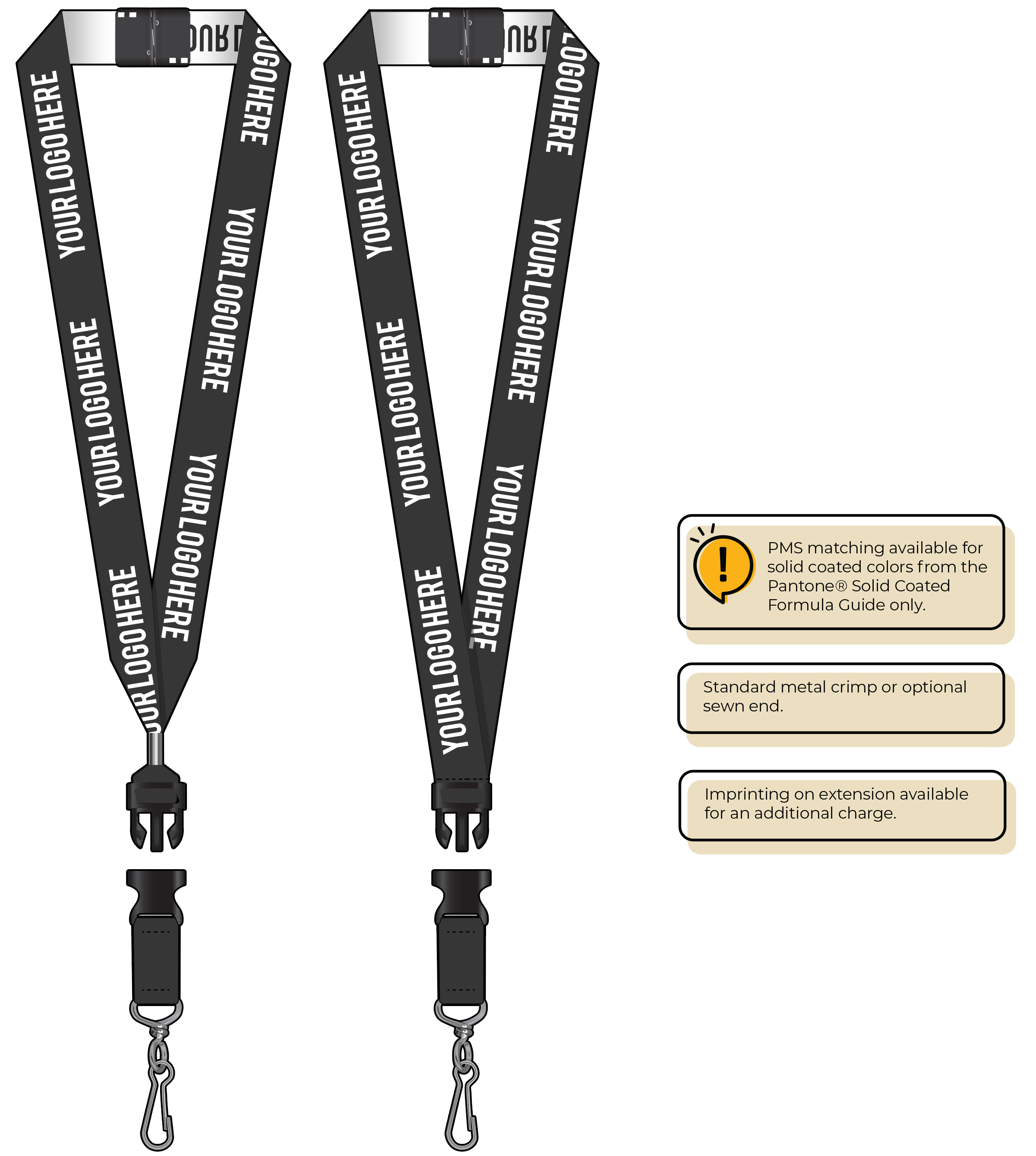 BH0024 | 1" Woven Lanyards :: DETACH BUCKLE WITH EXTENSION
