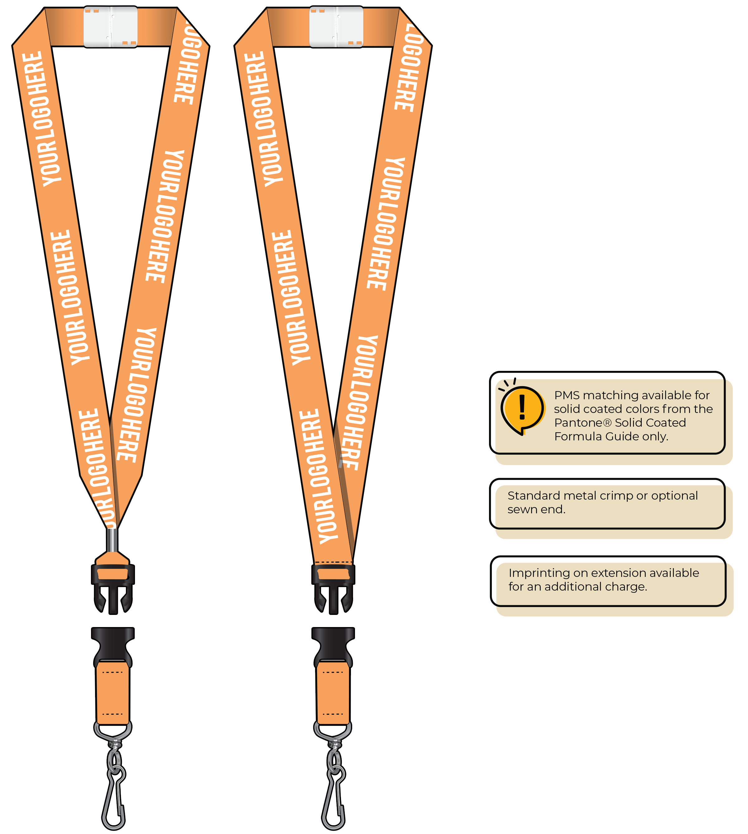 BHN014 | 1" Neon MicroWeave Silkscreen Lanyards :: DETACH BUCKLE WITH EXTENSION