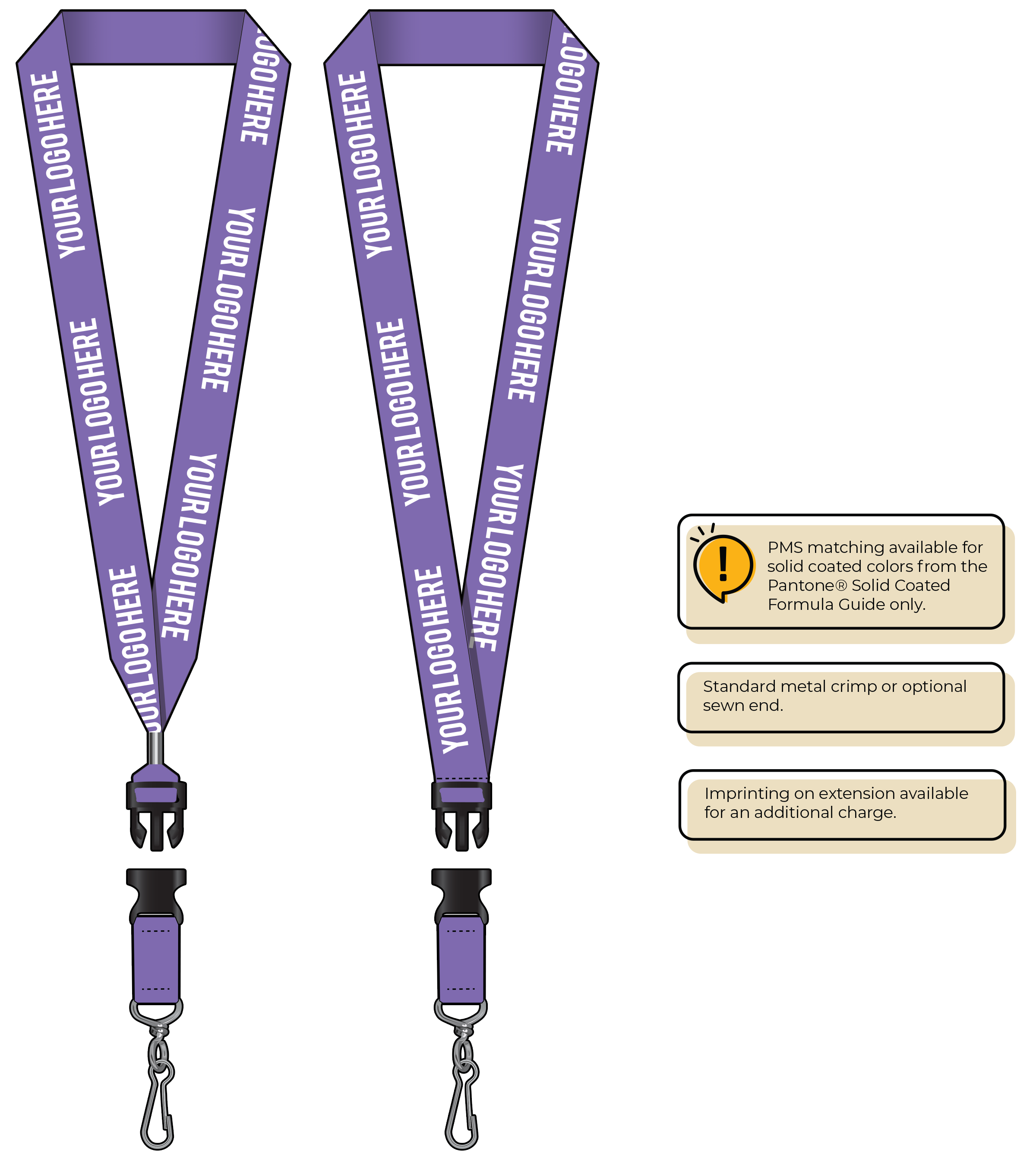 BHN014 | 1" Neon MicroWeave Silkscreen Lanyards :: DETACH BUCKLE WITH EXTENSION