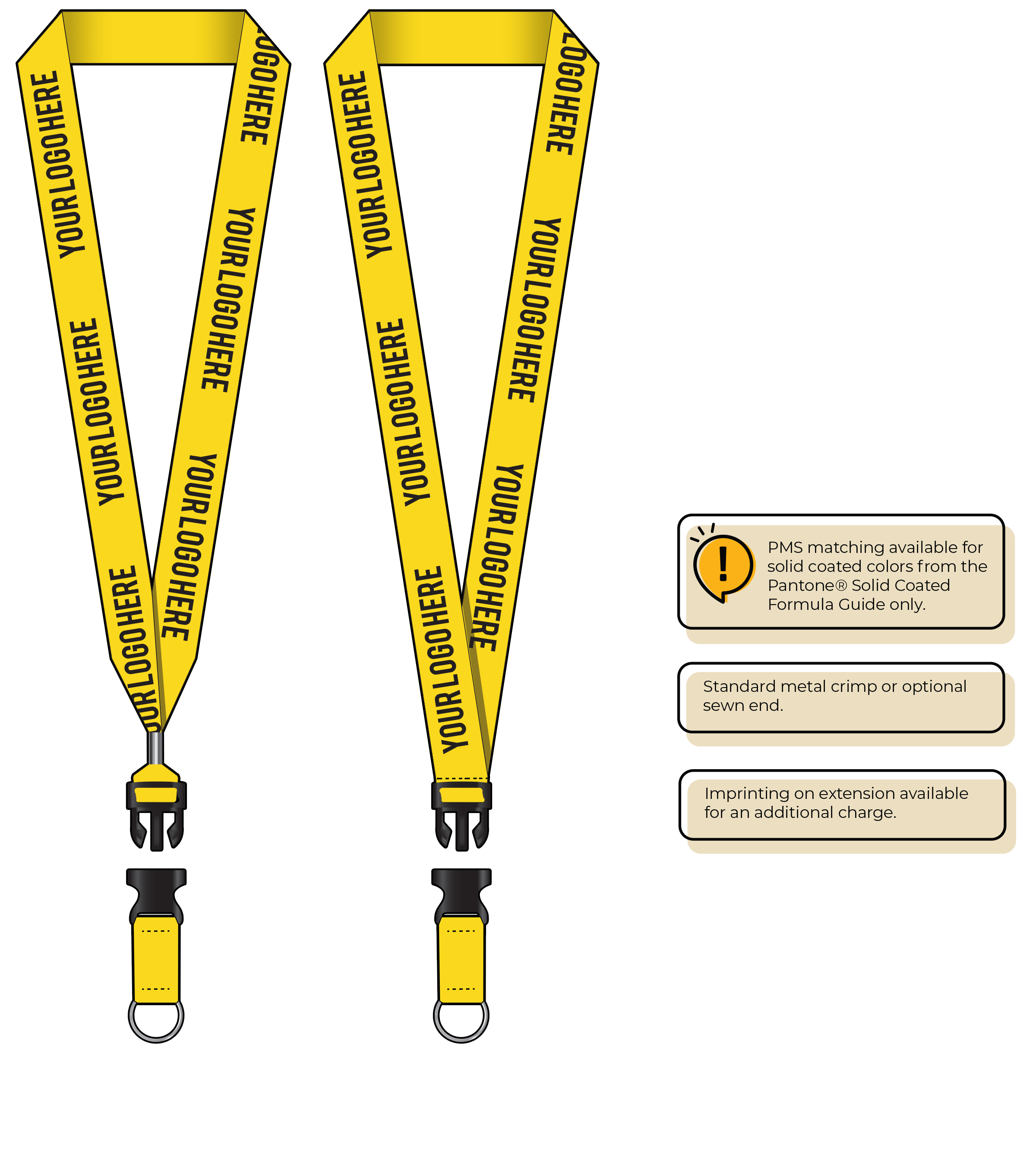 BH0014 | 1" MicroWeave Silkscreen Lanyards :: DETACH BUCKLE WITH EXTENSION