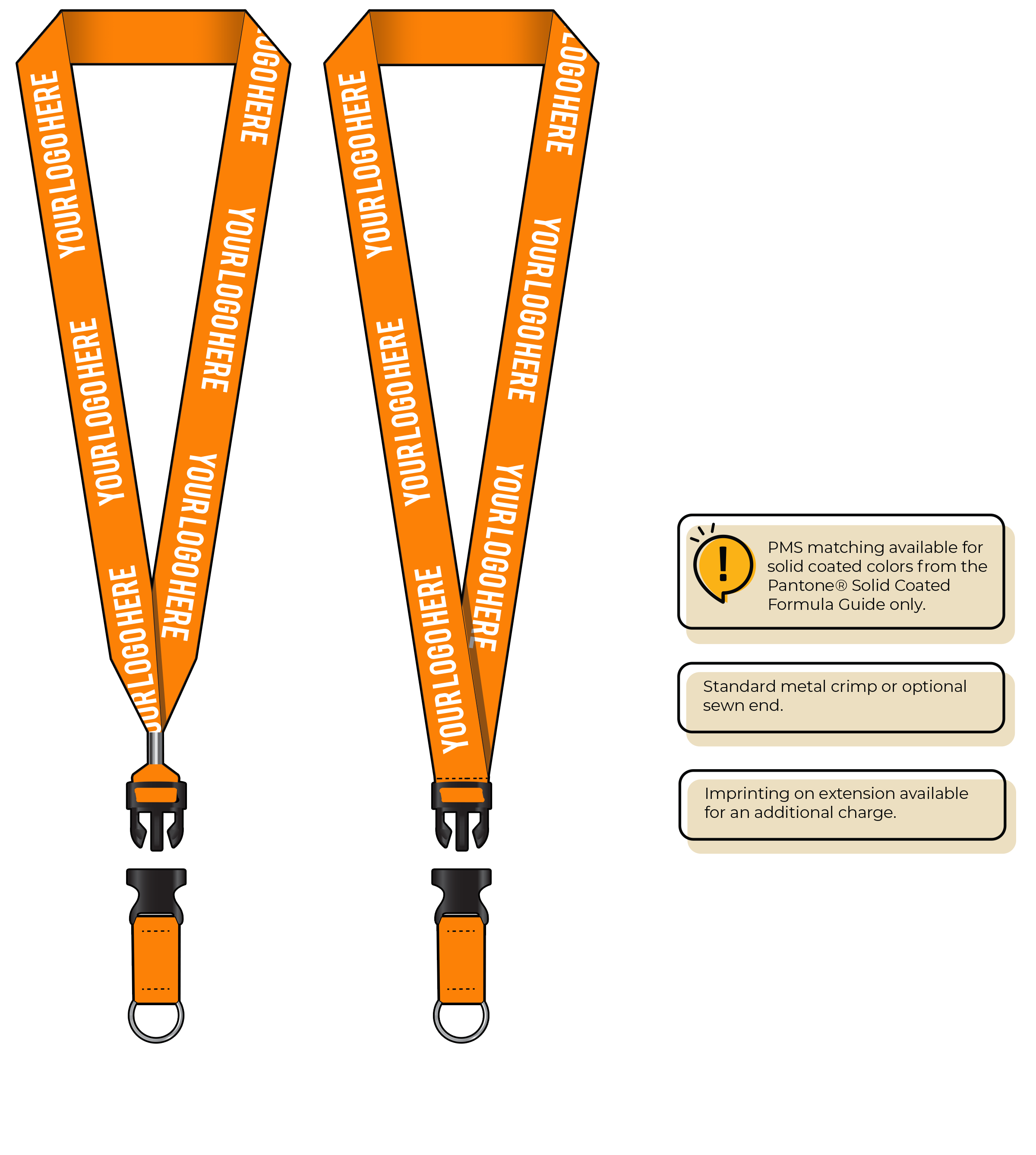 BH0014 | 1" MicroWeave Silkscreen Lanyards :: DETACH BUCKLE WITH EXTENSION