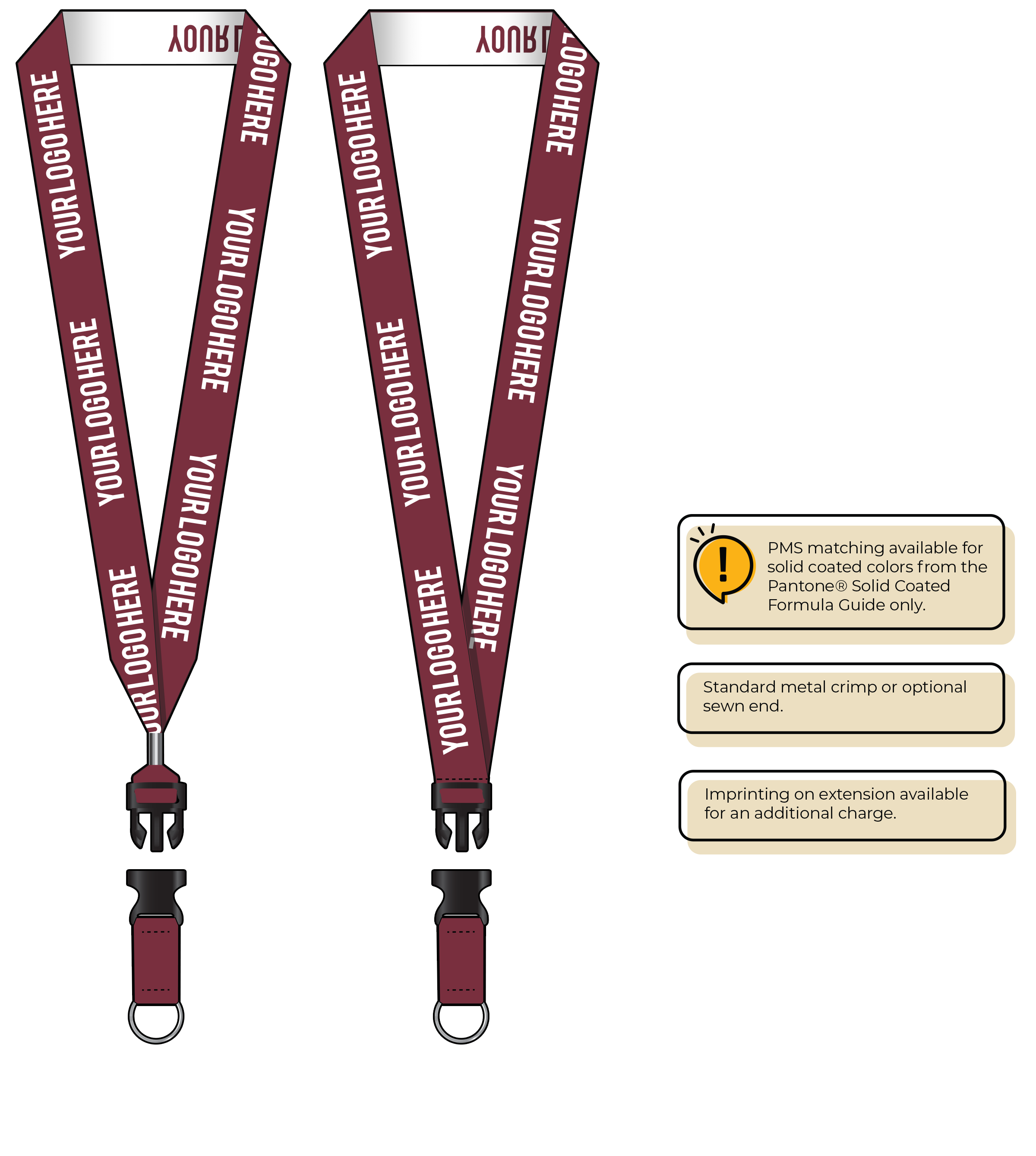 BH0024 | 1" Woven Lanyards :: DETACH BUCKLE WITH EXTENSION