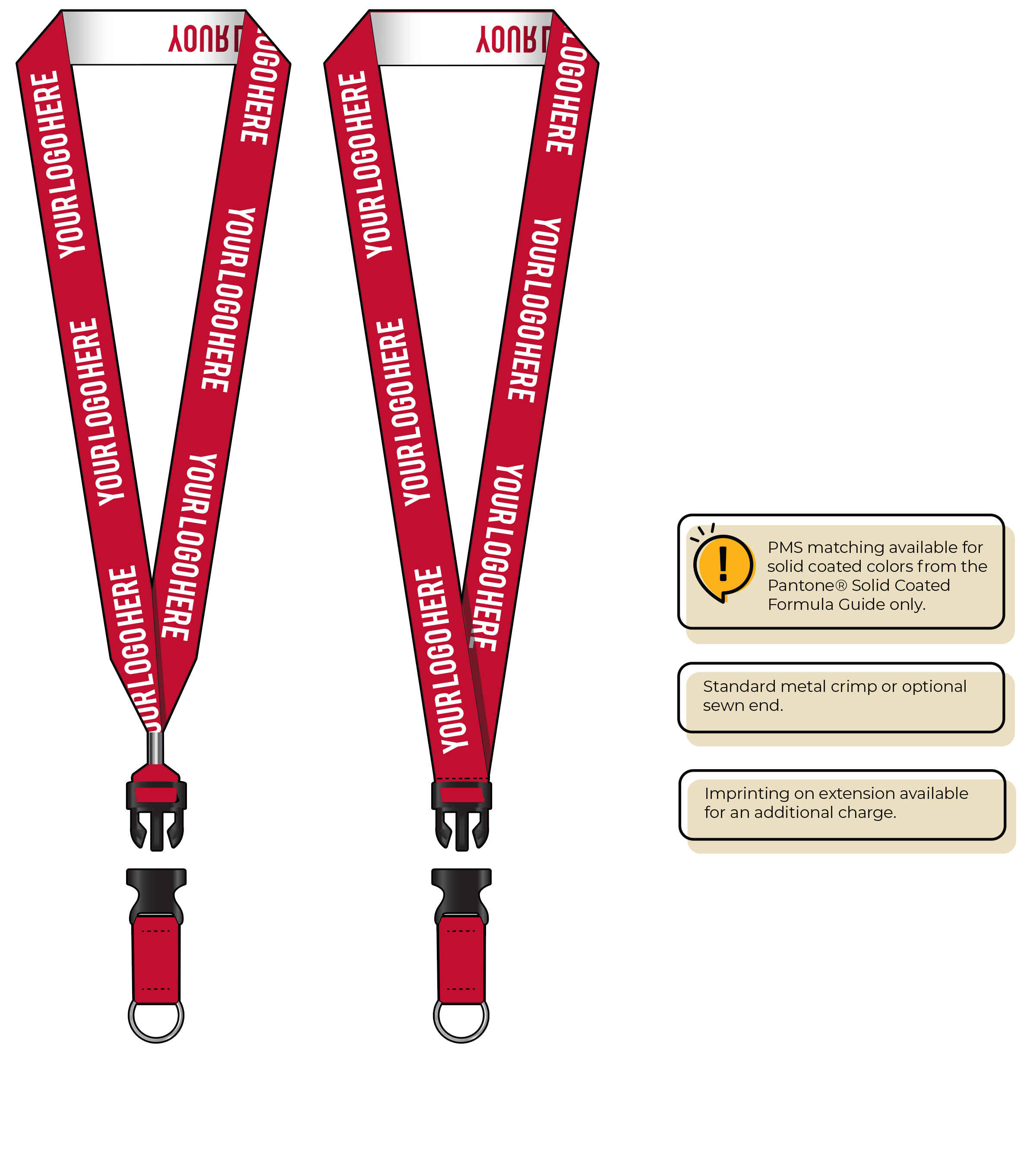 BH0024 | 1" Woven Lanyards :: DETACH BUCKLE WITH EXTENSION