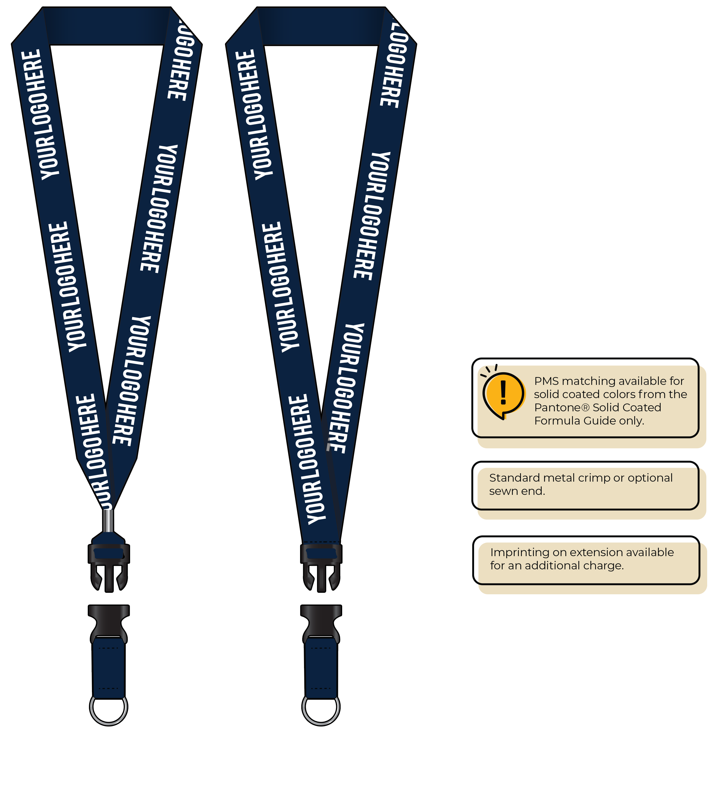 BH0014 | 1" MicroWeave Silkscreen Lanyards :: DETACH BUCKLE WITH EXTENSION