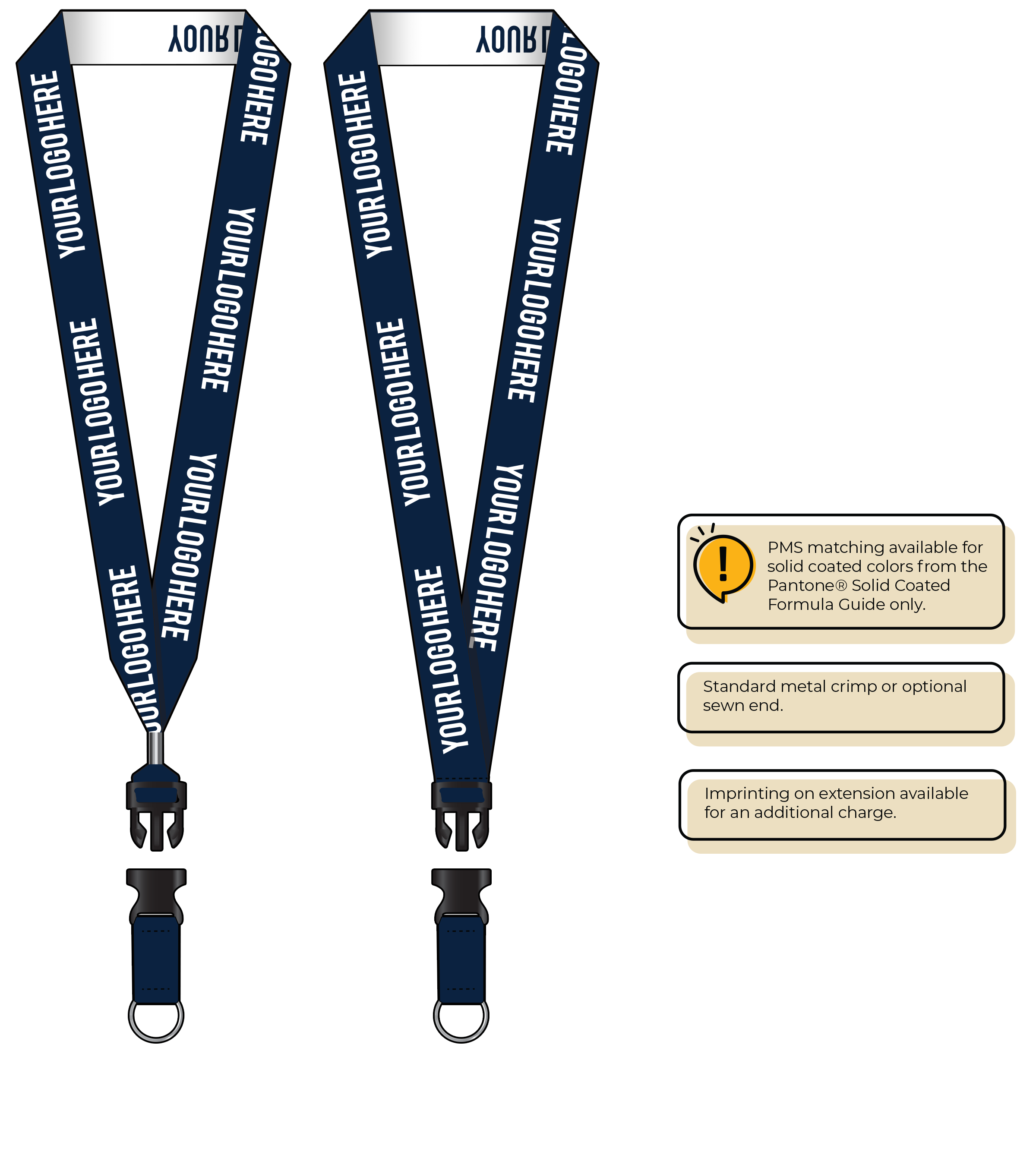 BH0024 | 1" Woven Lanyards :: DETACH BUCKLE WITH EXTENSION