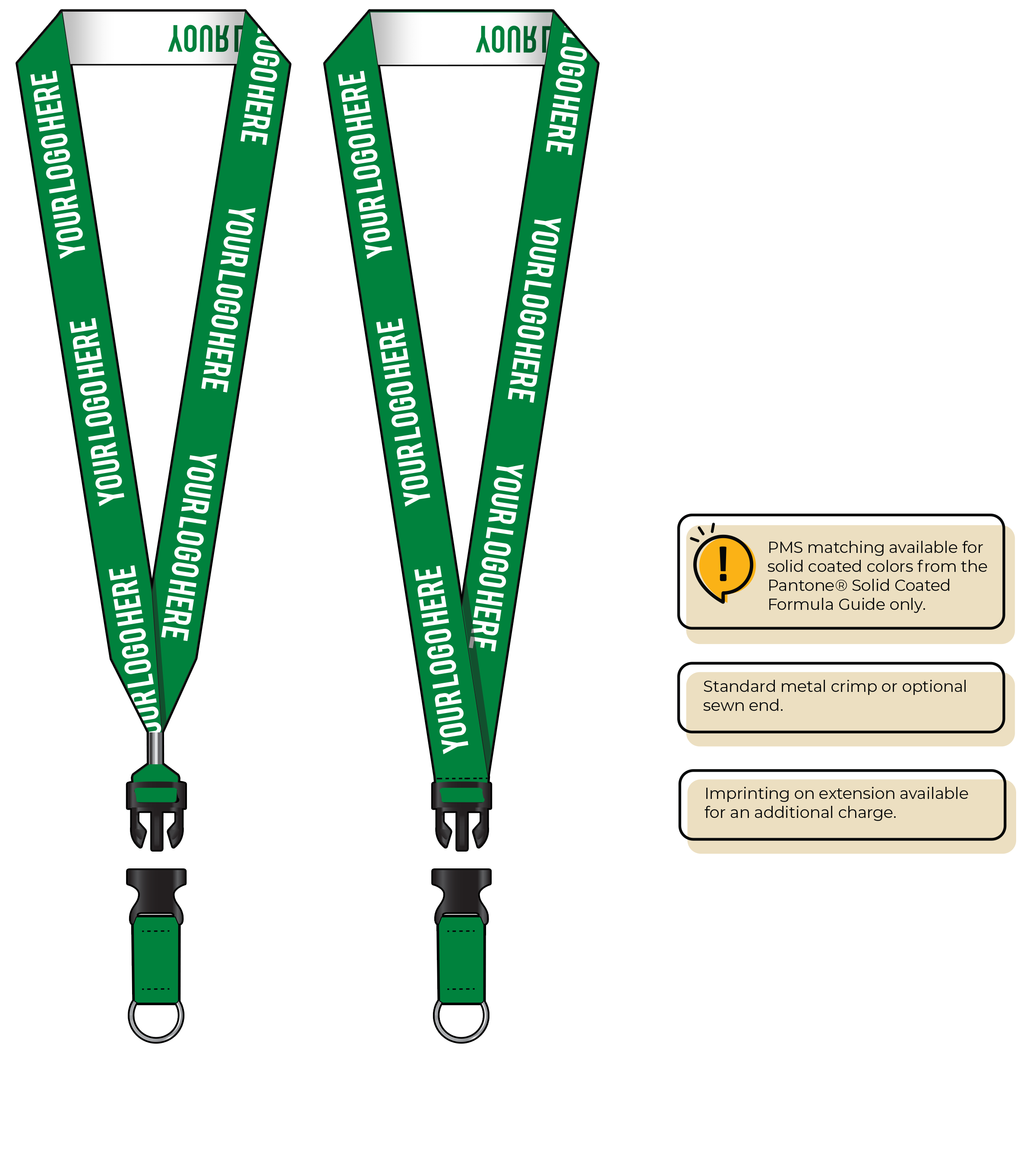 BH0024 | 1" Woven Lanyards :: DETACH BUCKLE WITH EXTENSION