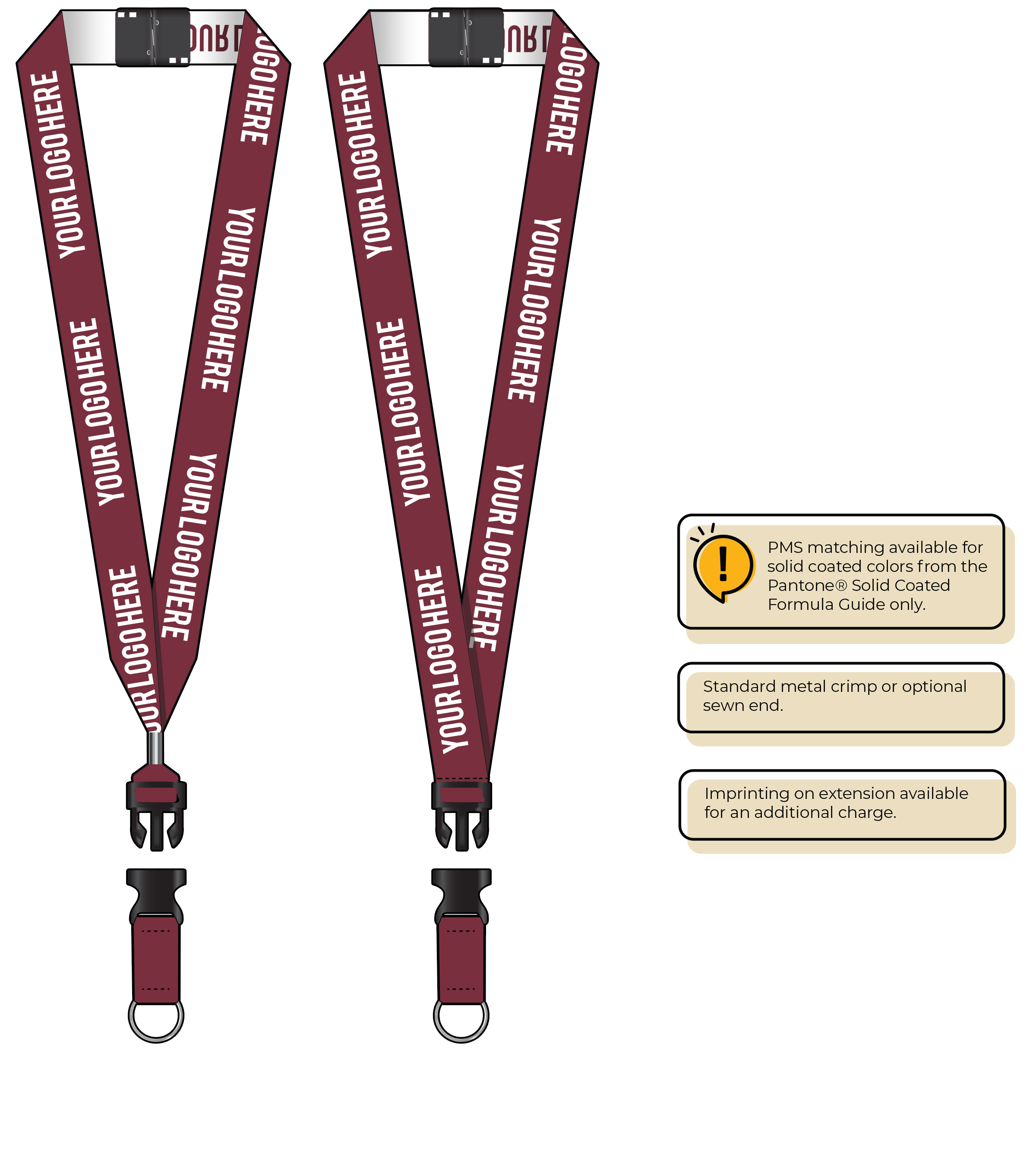 BH0024 | 1" Woven Lanyards :: DETACH BUCKLE WITH EXTENSION