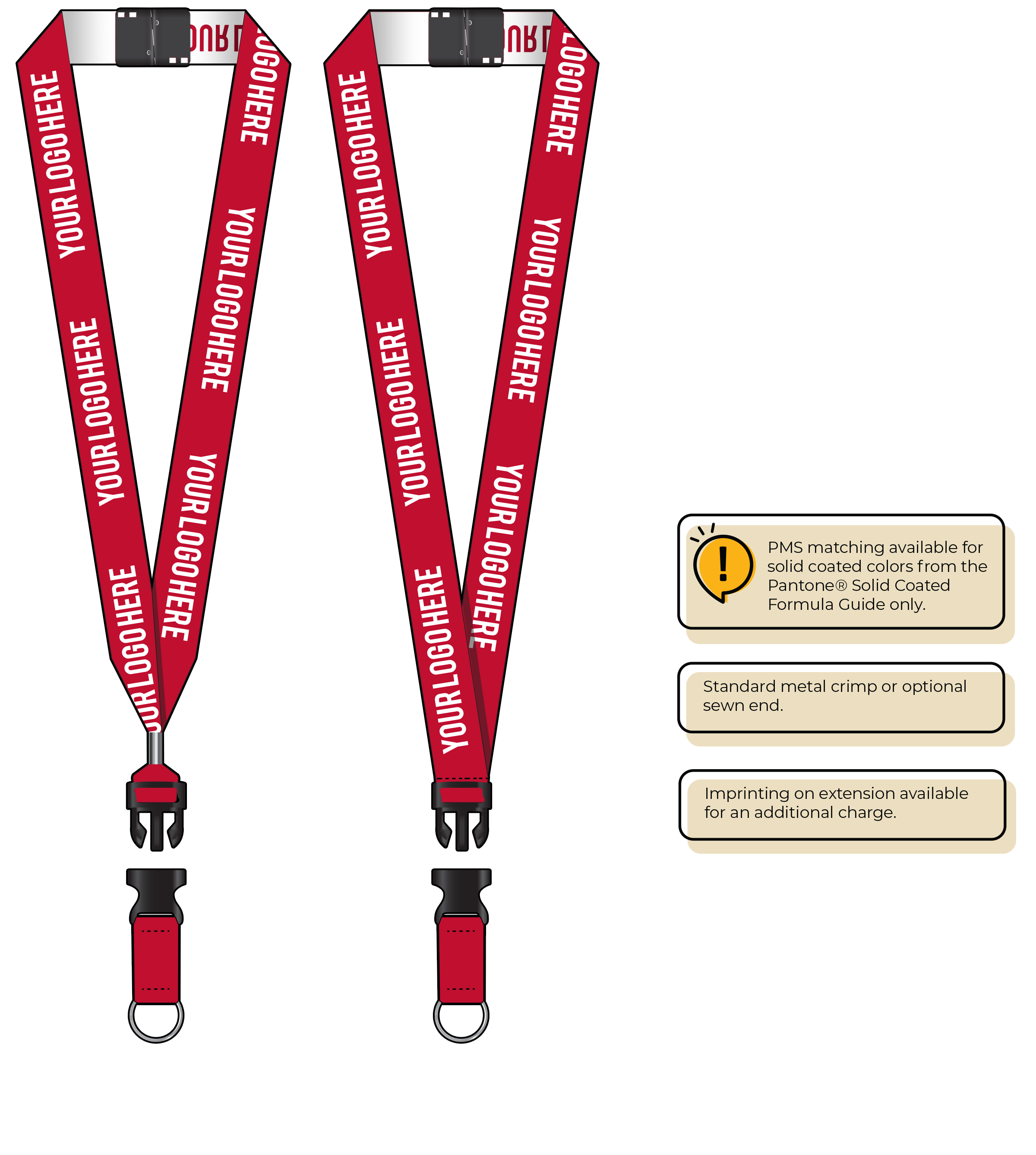 BH0024 | 1" Woven Lanyards :: DETACH BUCKLE WITH EXTENSION