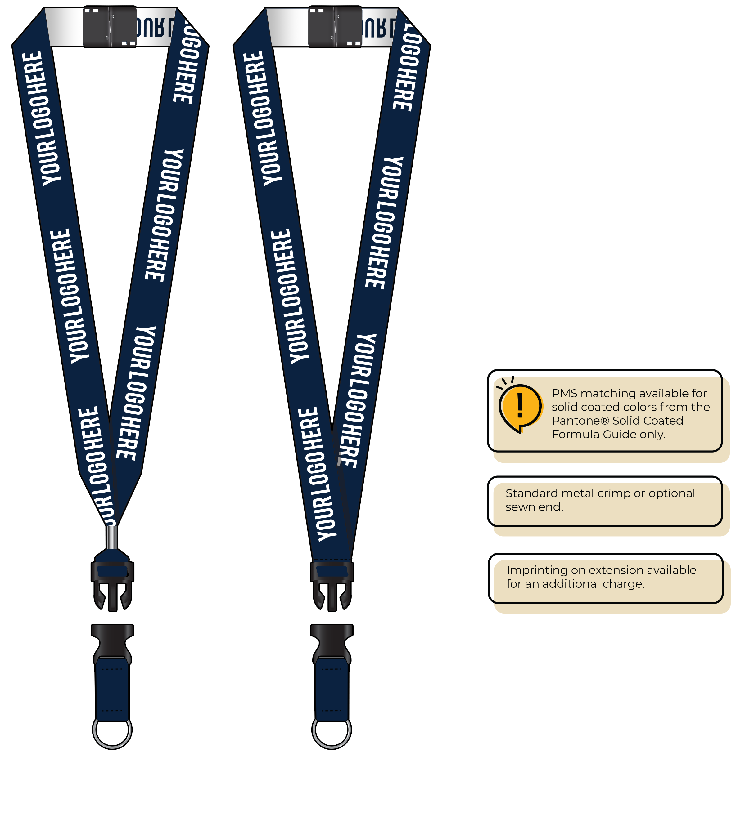 BH0024 | 1" Woven Lanyards :: DETACH BUCKLE WITH EXTENSION