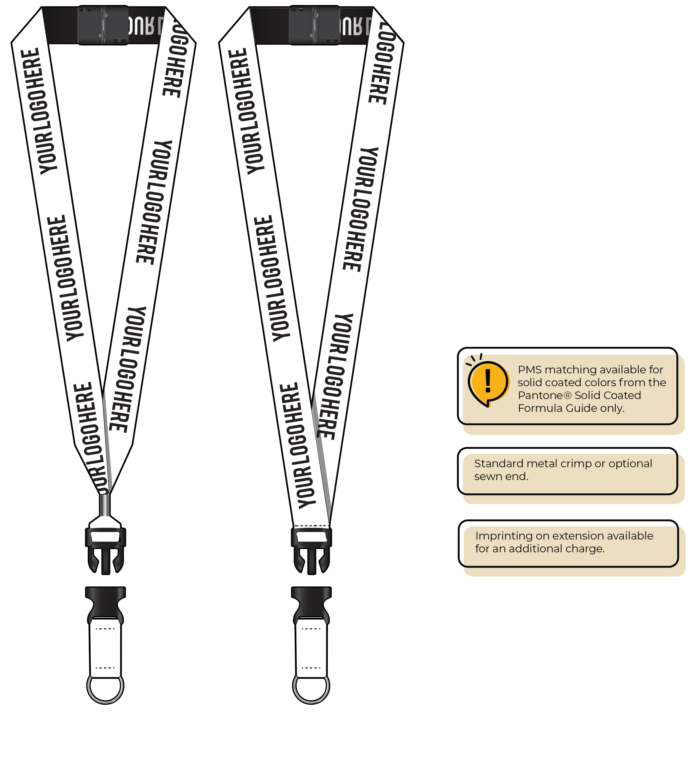 BH0024 | 1" Woven Lanyards :: DETACH BUCKLE WITH EXTENSION
