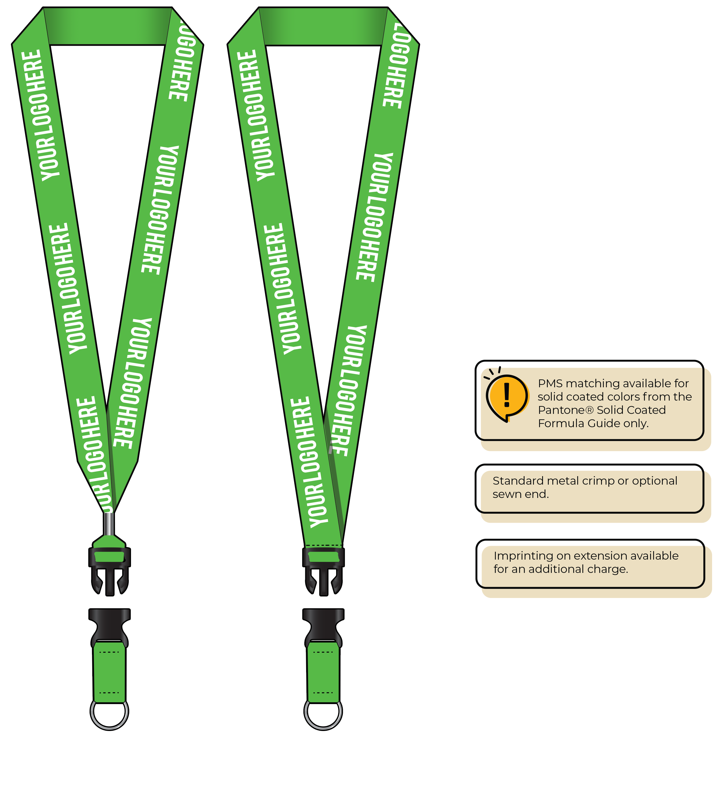 BHN014 | 1" Neon MicroWeave Silkscreen Lanyards :: DETACH BUCKLE WITH EXTENSION