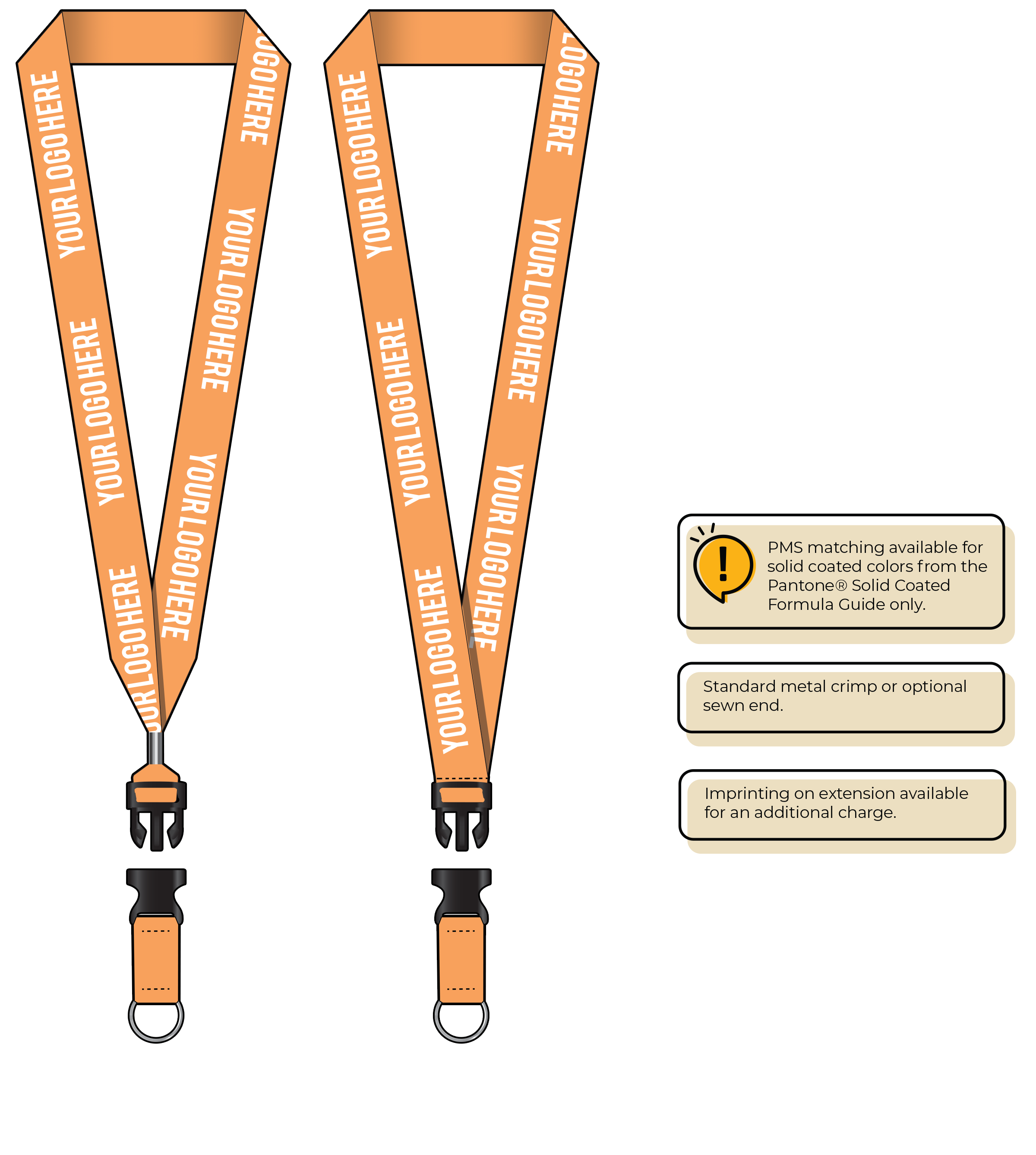 BHN014 | 1" Neon MicroWeave Silkscreen Lanyards :: DETACH BUCKLE WITH EXTENSION