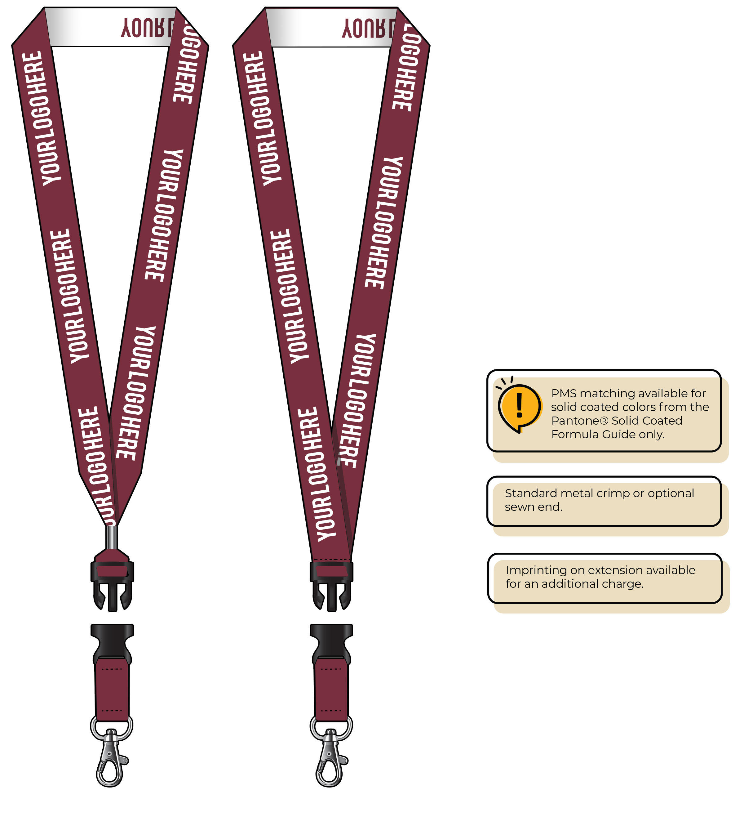 BH0024 | 1" Woven Lanyards :: DETACH BUCKLE WITH EXTENSION