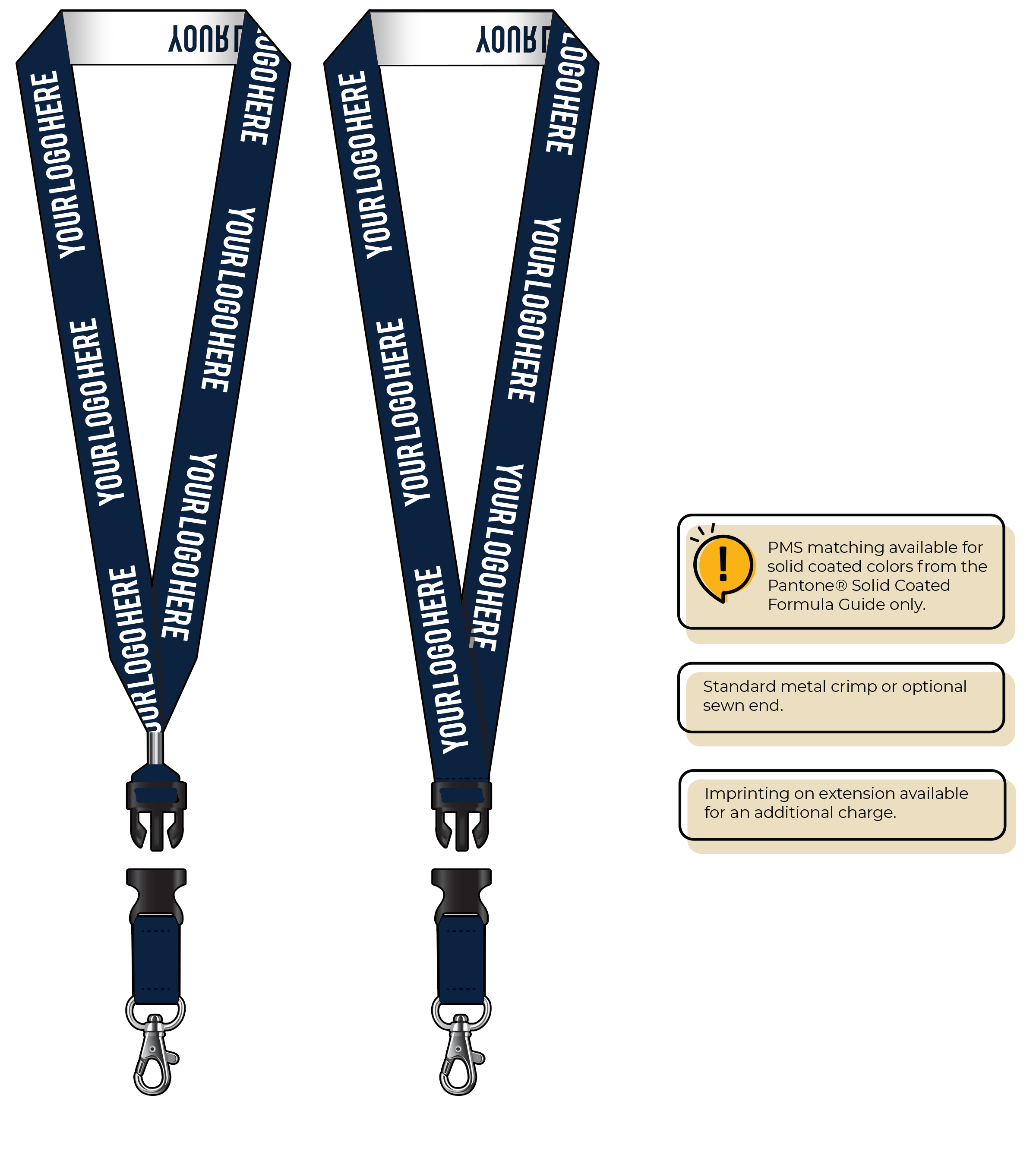 BH0024 | 1" Woven Lanyards :: DETACH BUCKLE WITH EXTENSION