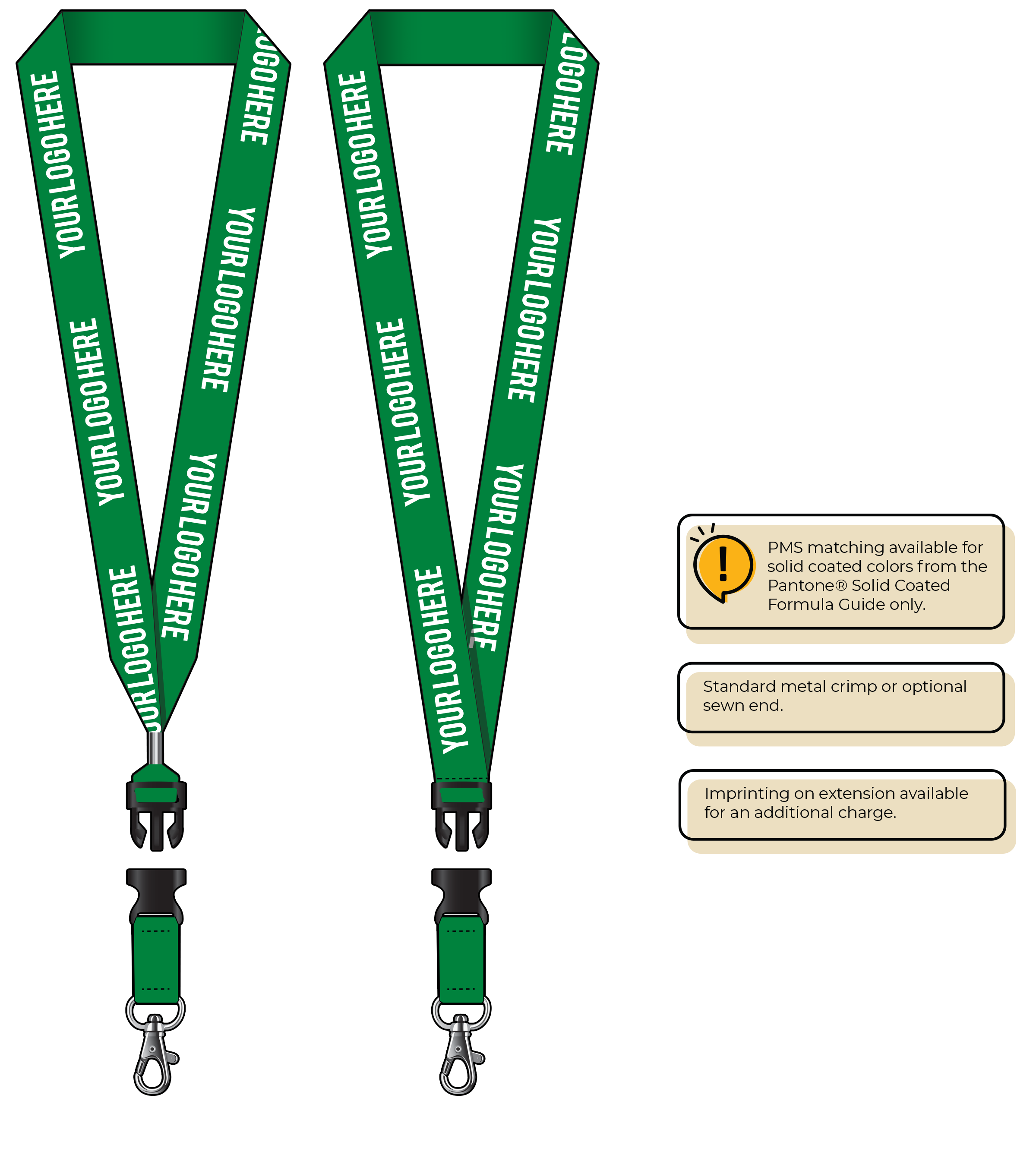 BH0014 | 1" MicroWeave Silkscreen Lanyards :: DETACH BUCKLE WITH EXTENSION