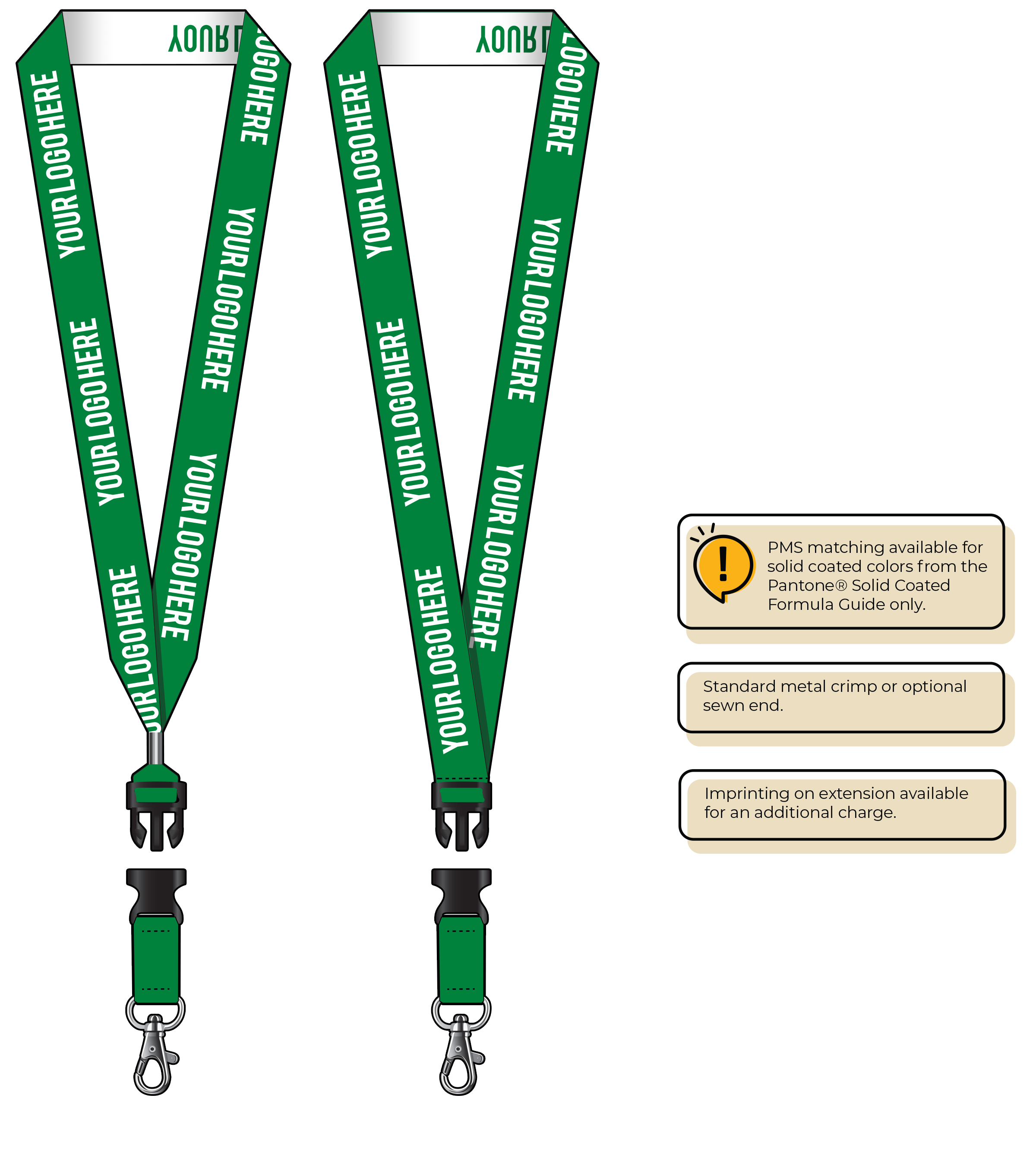 BH0024 | 1" Woven Lanyards :: DETACH BUCKLE WITH EXTENSION