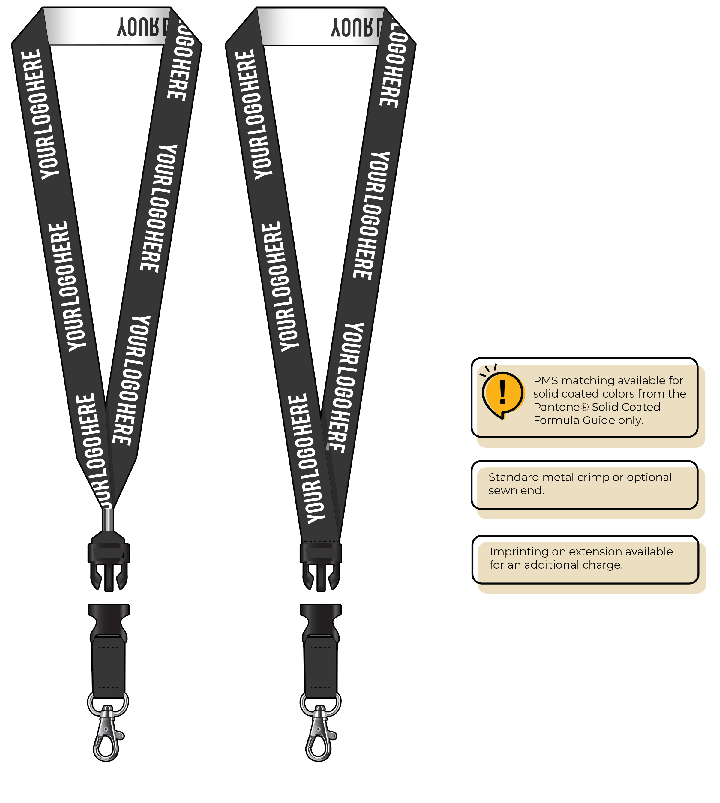 BH0024 | 1" Woven Lanyards :: DETACH BUCKLE WITH EXTENSION