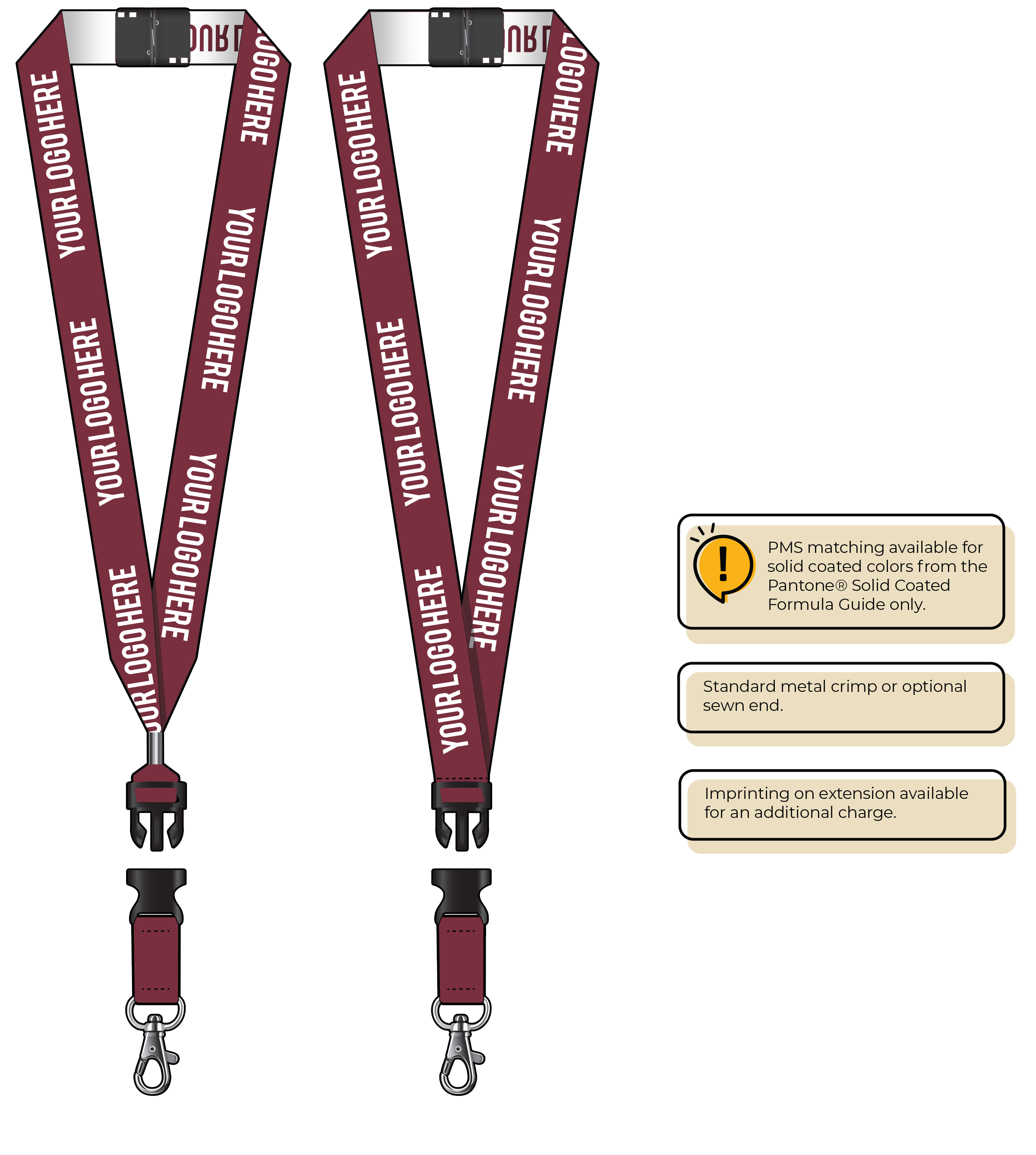 BH0024 | 1" Woven Lanyards :: DETACH BUCKLE WITH EXTENSION