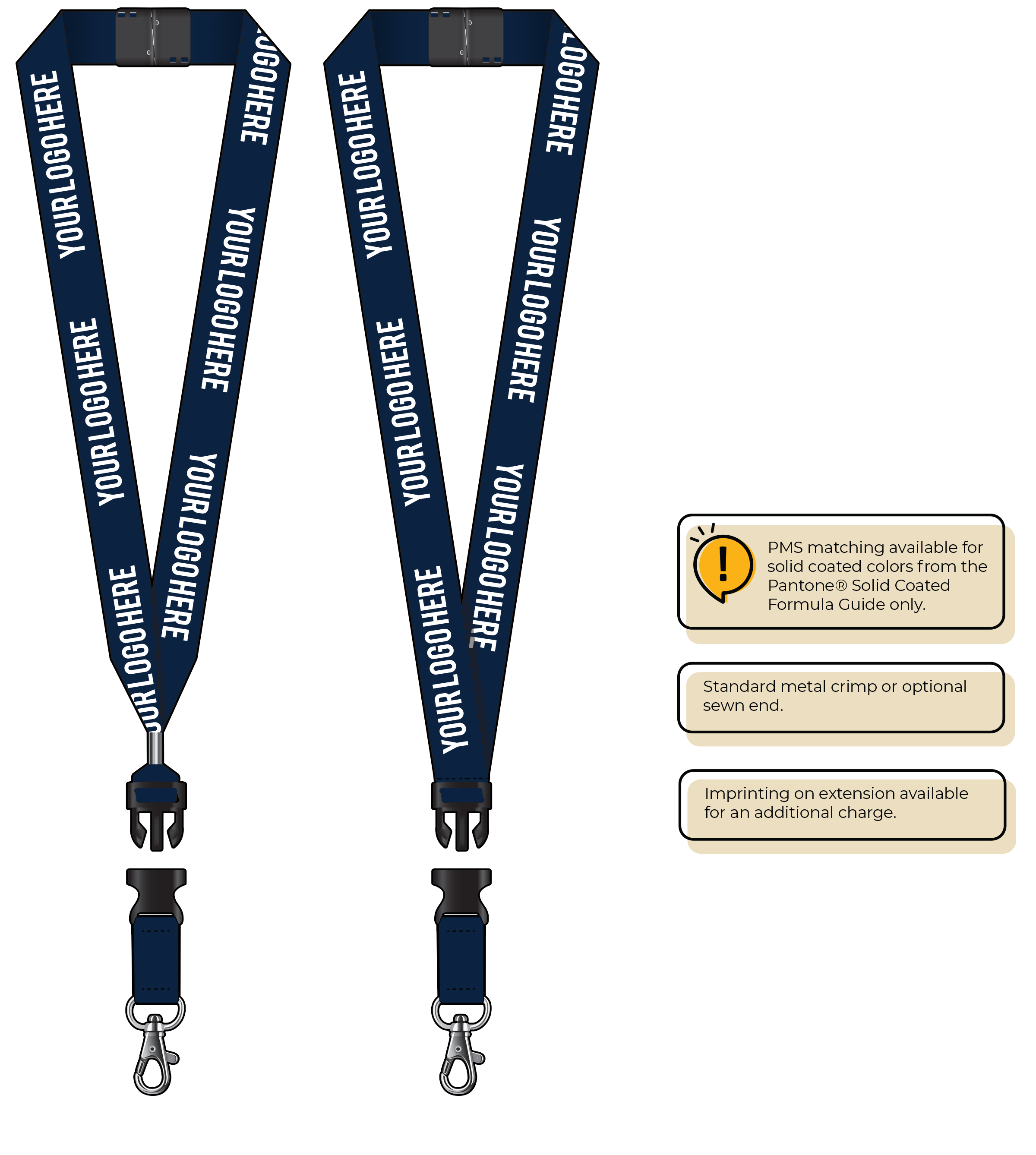 BH0014 | 1" MicroWeave Silkscreen Lanyards :: DETACH BUCKLE WITH EXTENSION