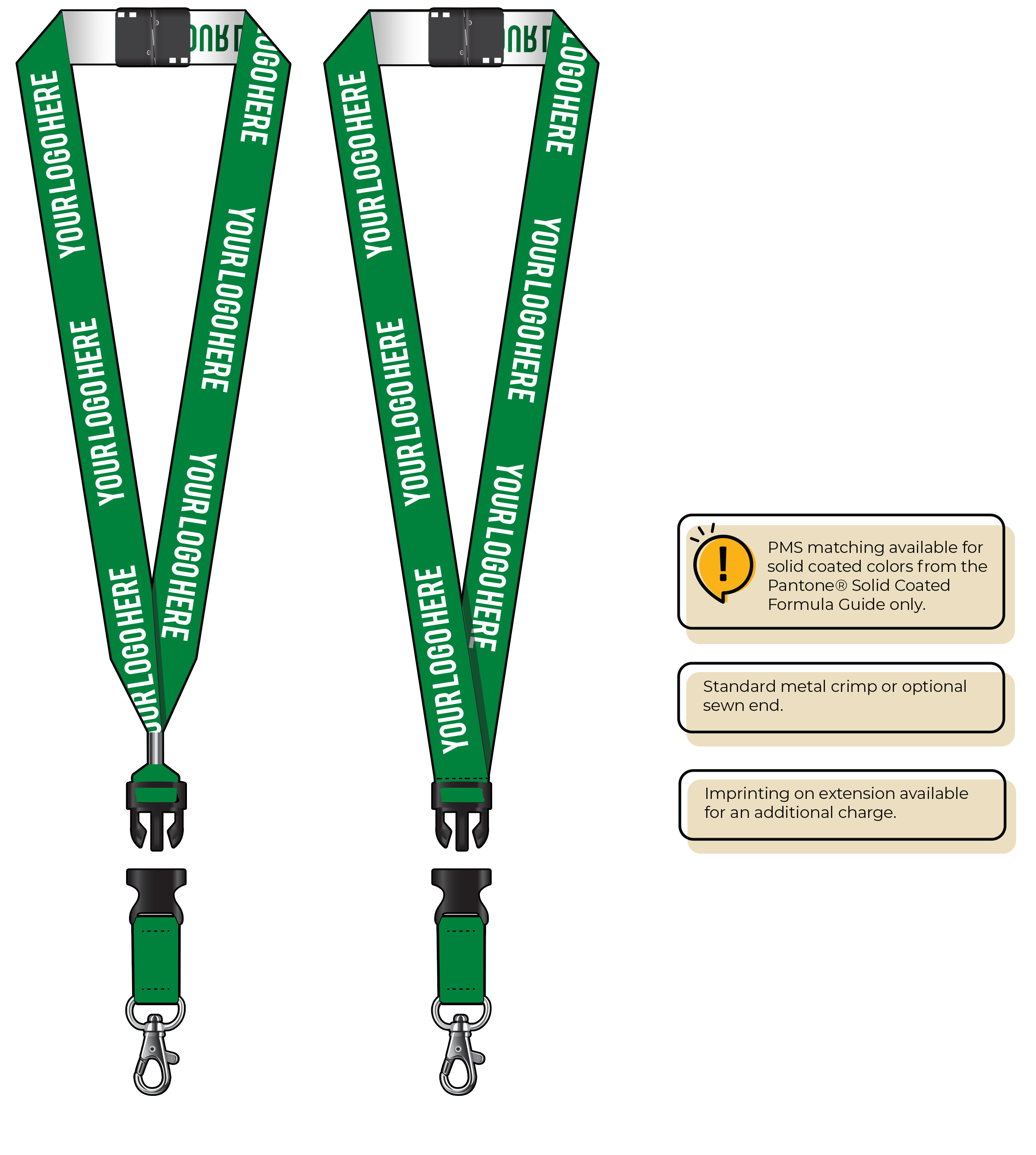 BH0024 | 1" Woven Lanyards :: DETACH BUCKLE WITH EXTENSION