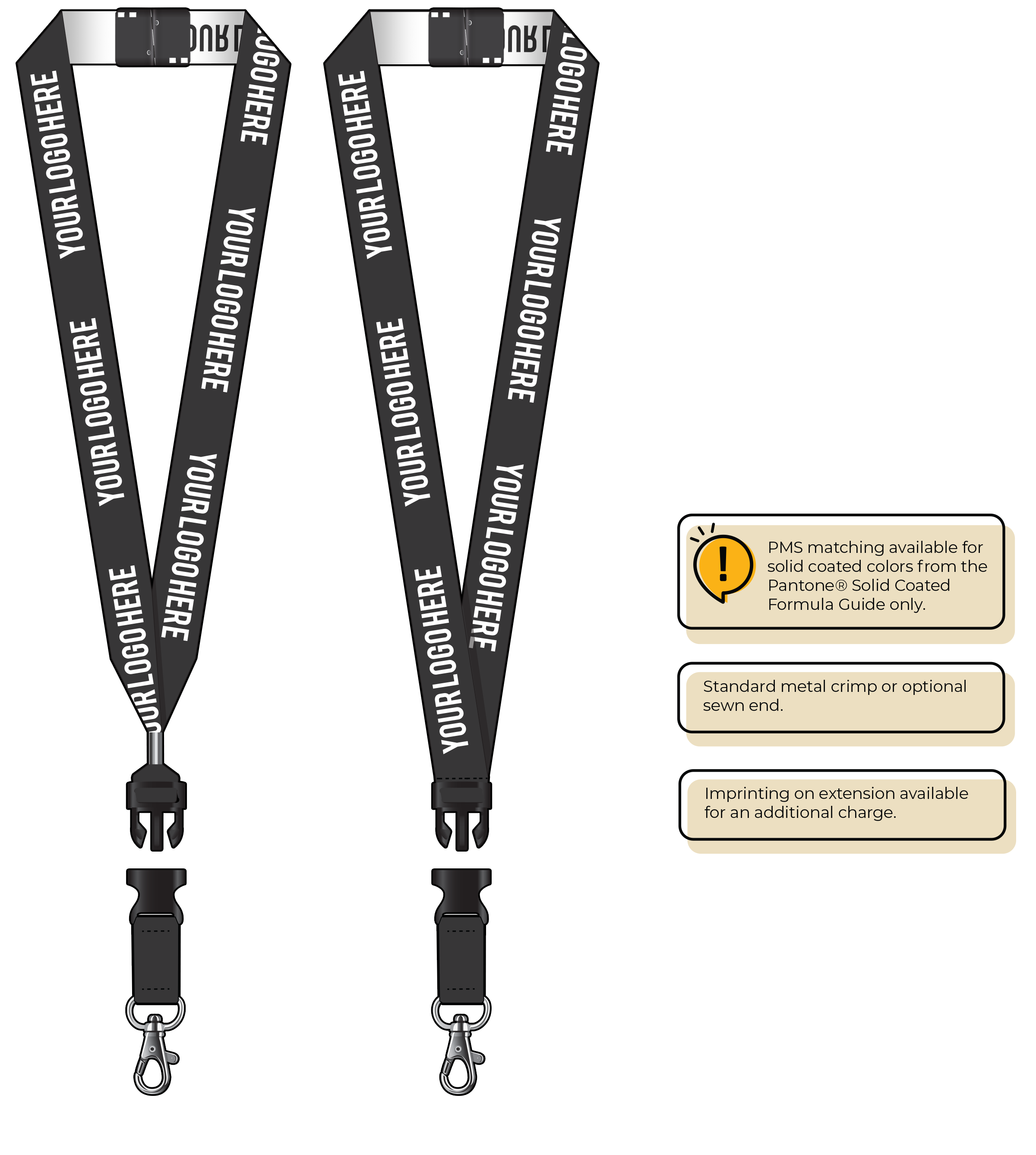 BH0024 | 1" Woven Lanyards :: DETACH BUCKLE WITH EXTENSION