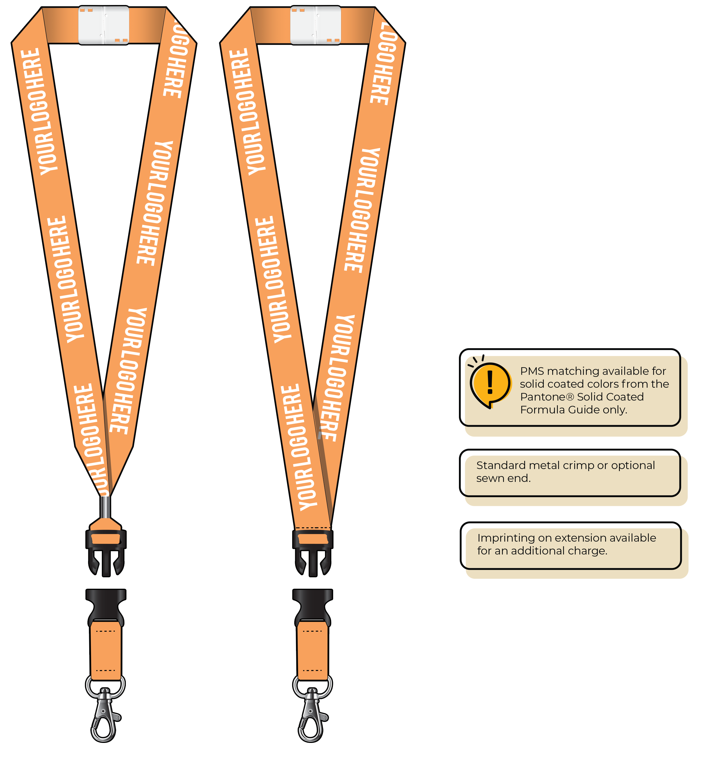 BHN014 | 1" Neon MicroWeave Silkscreen Lanyards :: DETACH BUCKLE WITH EXTENSION