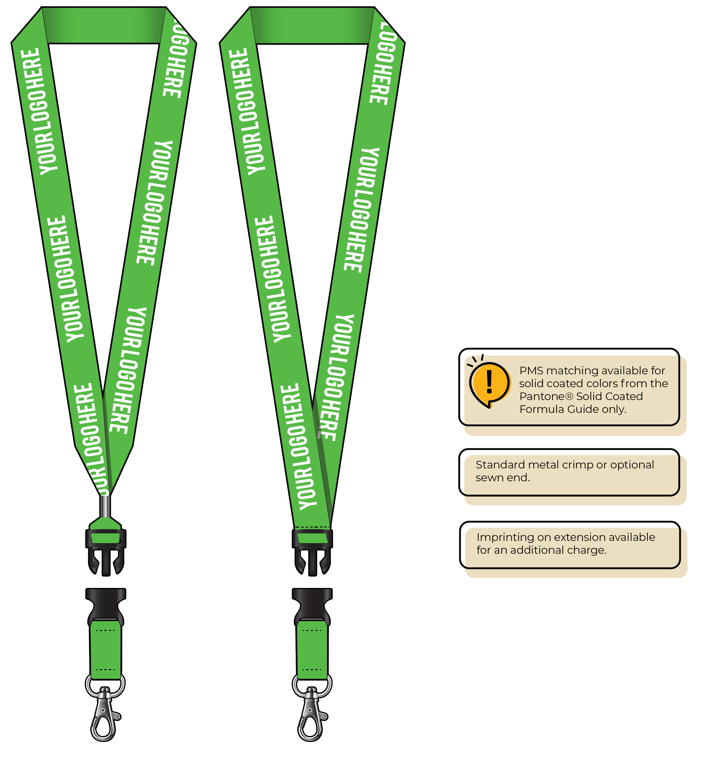 BHN014 | 1" Neon MicroWeave Silkscreen Lanyards :: DETACH BUCKLE WITH EXTENSION