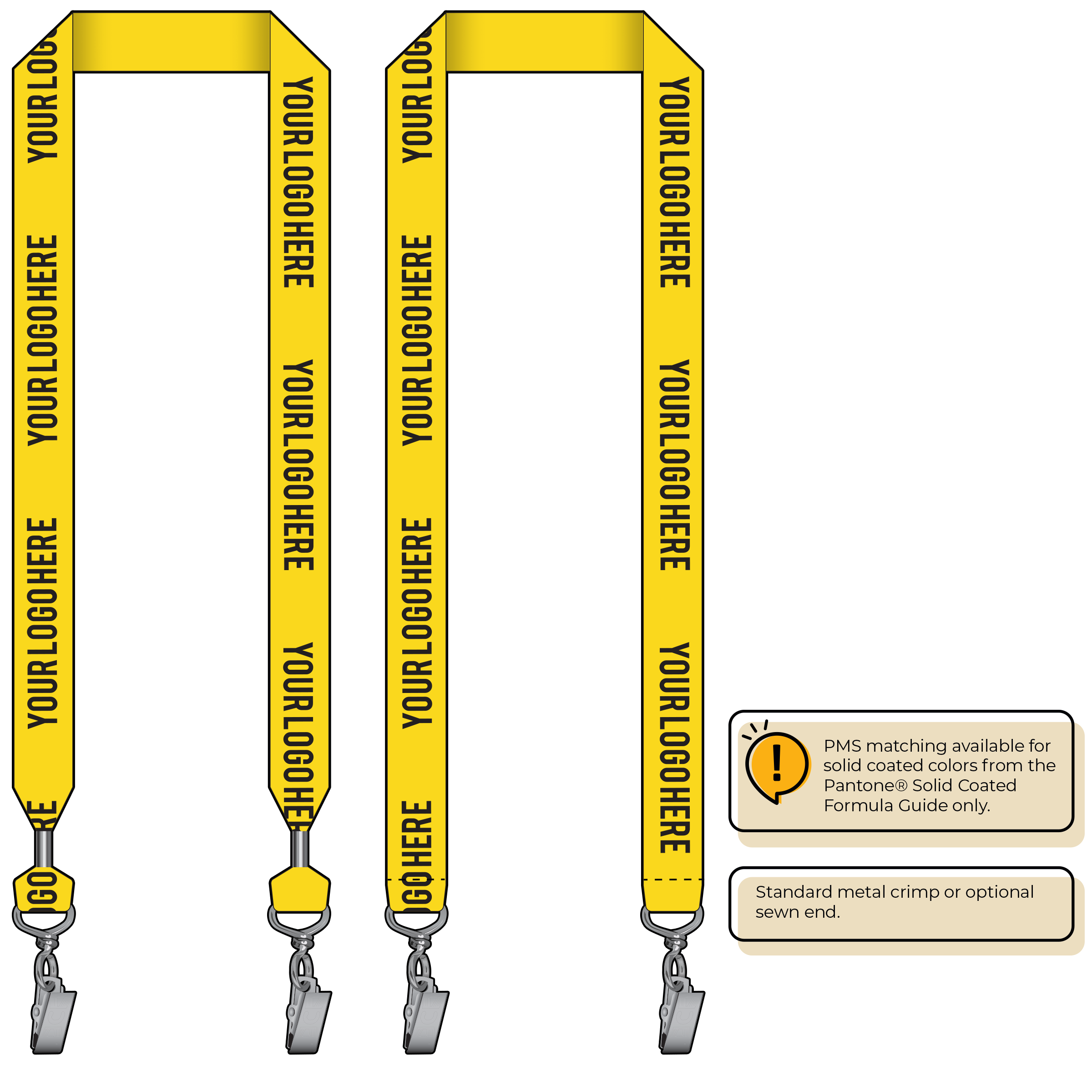 BH0014 | 1" MicroWeave Silkscreen Lanyards :: DOUBLE ENDED