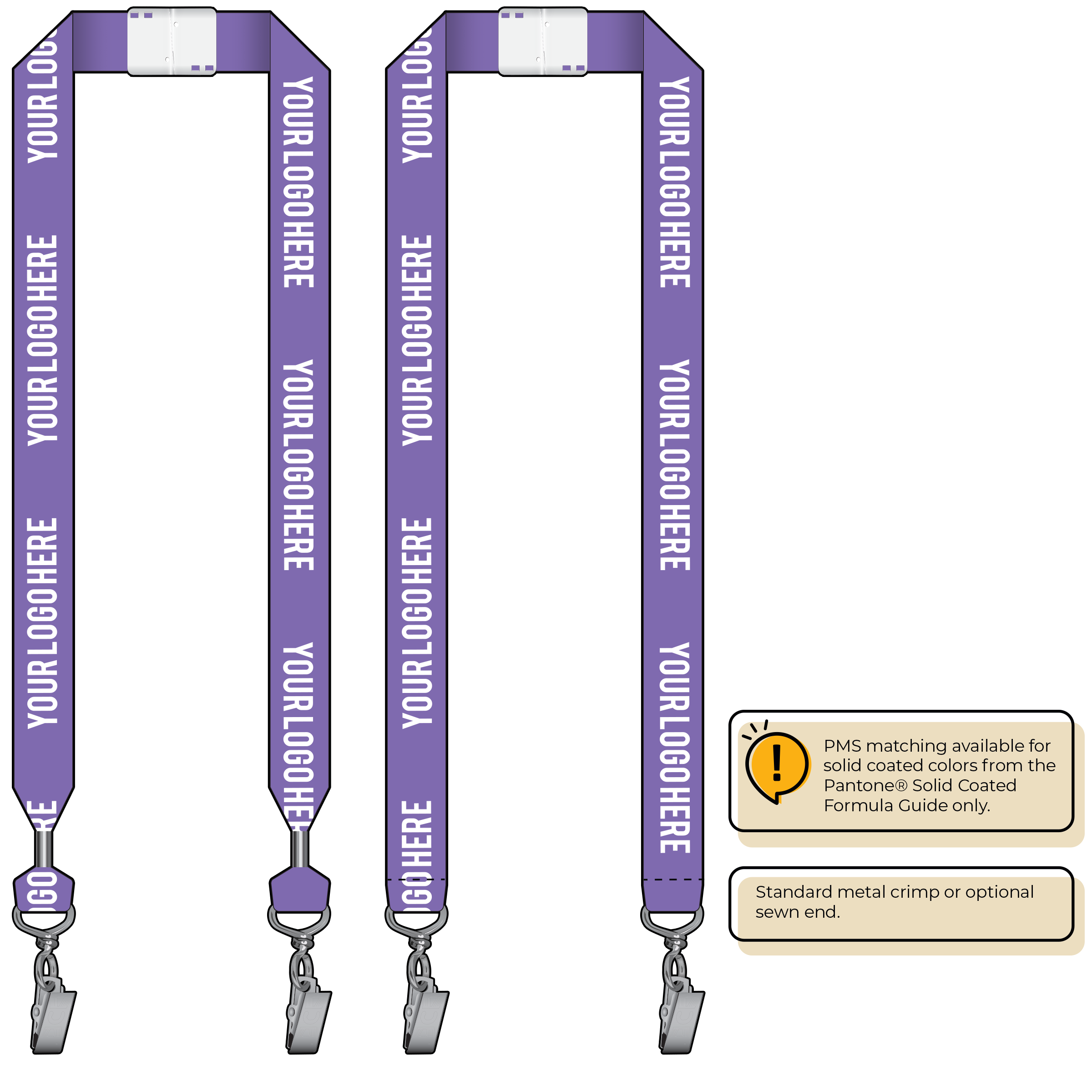 BHN014 | 1" Neon MicroWeave Silkscreen Lanyards :: DOUBLE ENDED