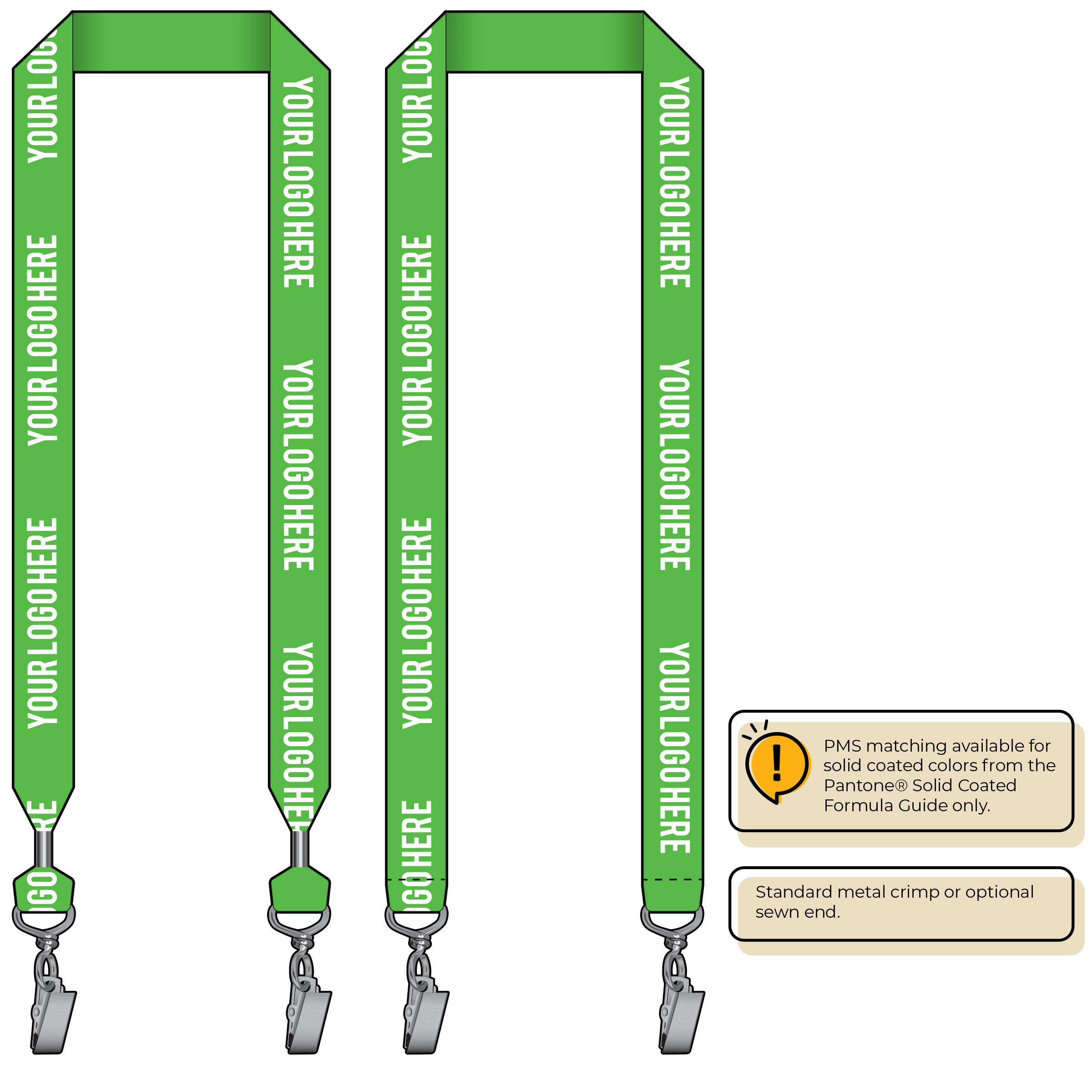 BHN014 | 1" Neon MicroWeave Silkscreen Lanyards :: DOUBLE ENDED