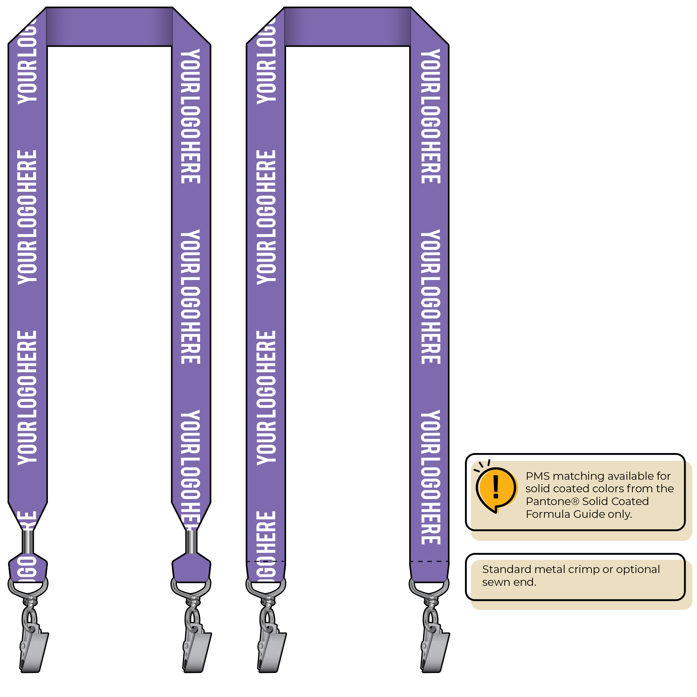 BHN014 | 1" Neon MicroWeave Silkscreen Lanyards :: DOUBLE ENDED