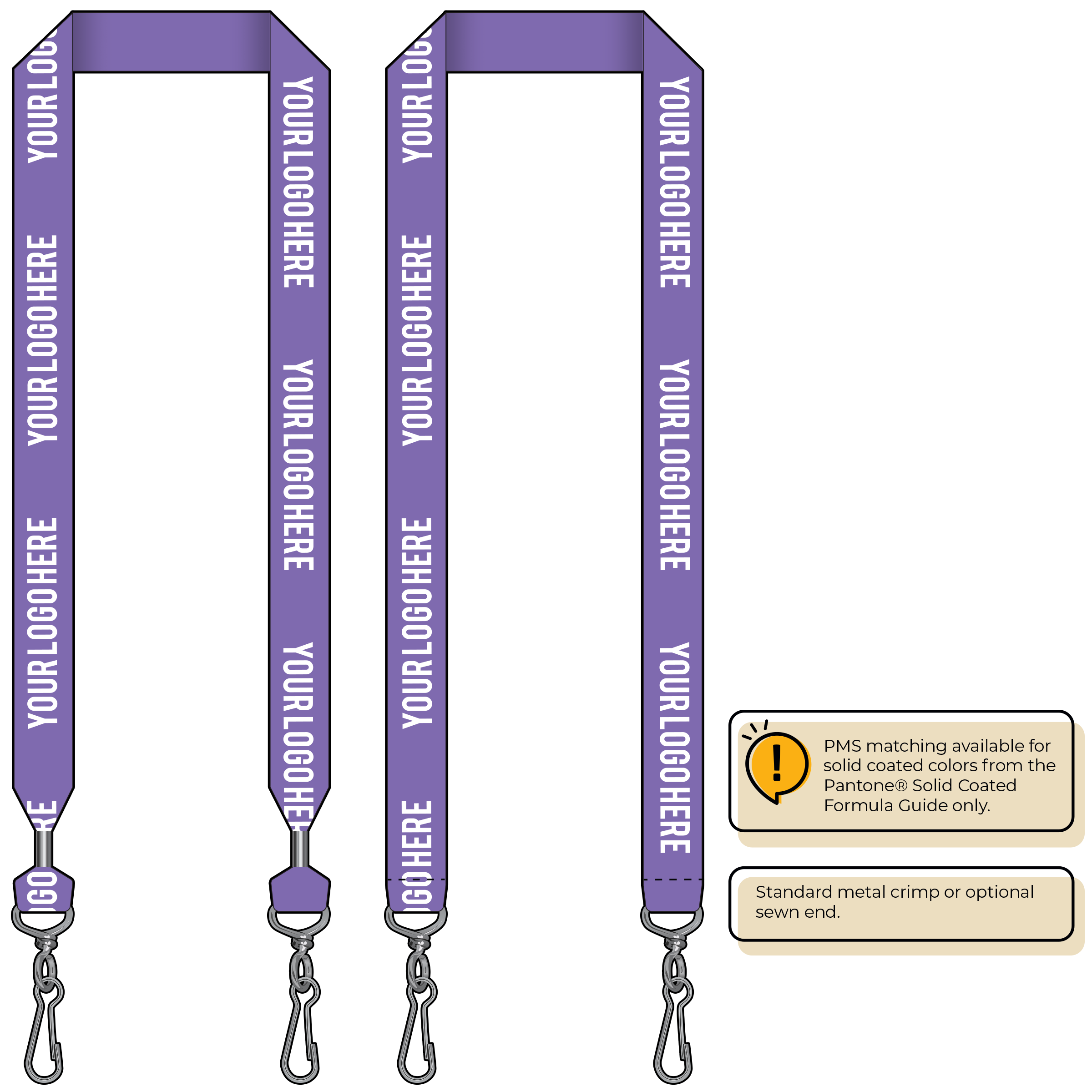 BHN014 | 1" Neon MicroWeave Silkscreen Lanyards :: DOUBLE ENDED
