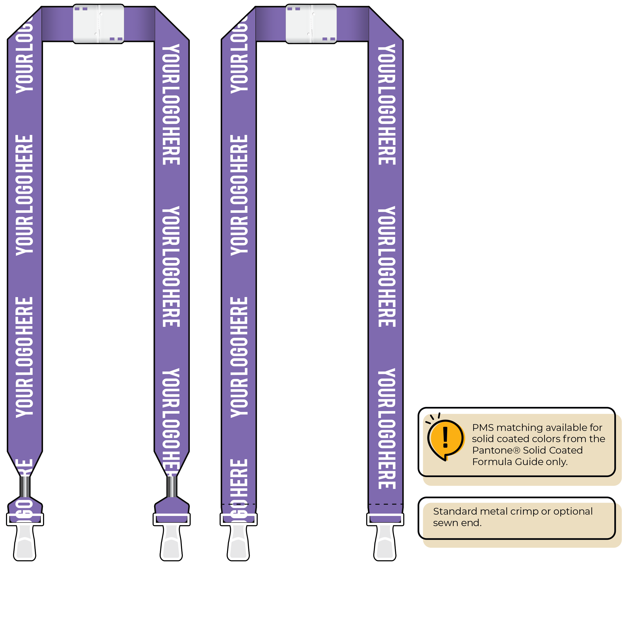 BHN014 | 1" Neon MicroWeave Silkscreen Lanyards :: DOUBLE ENDED