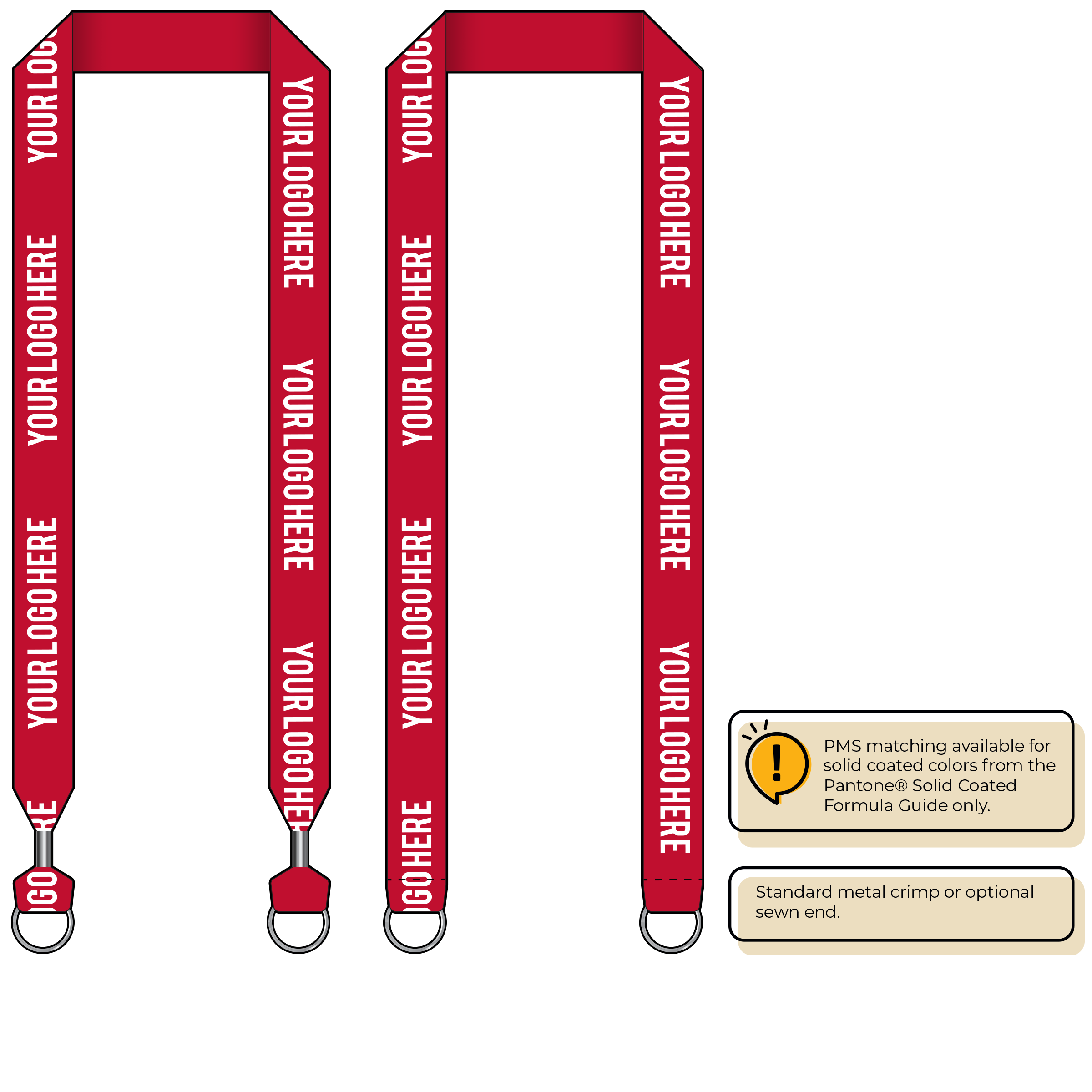 BH0014 | 1" MicroWeave Silkscreen Lanyards :: DOUBLE ENDED