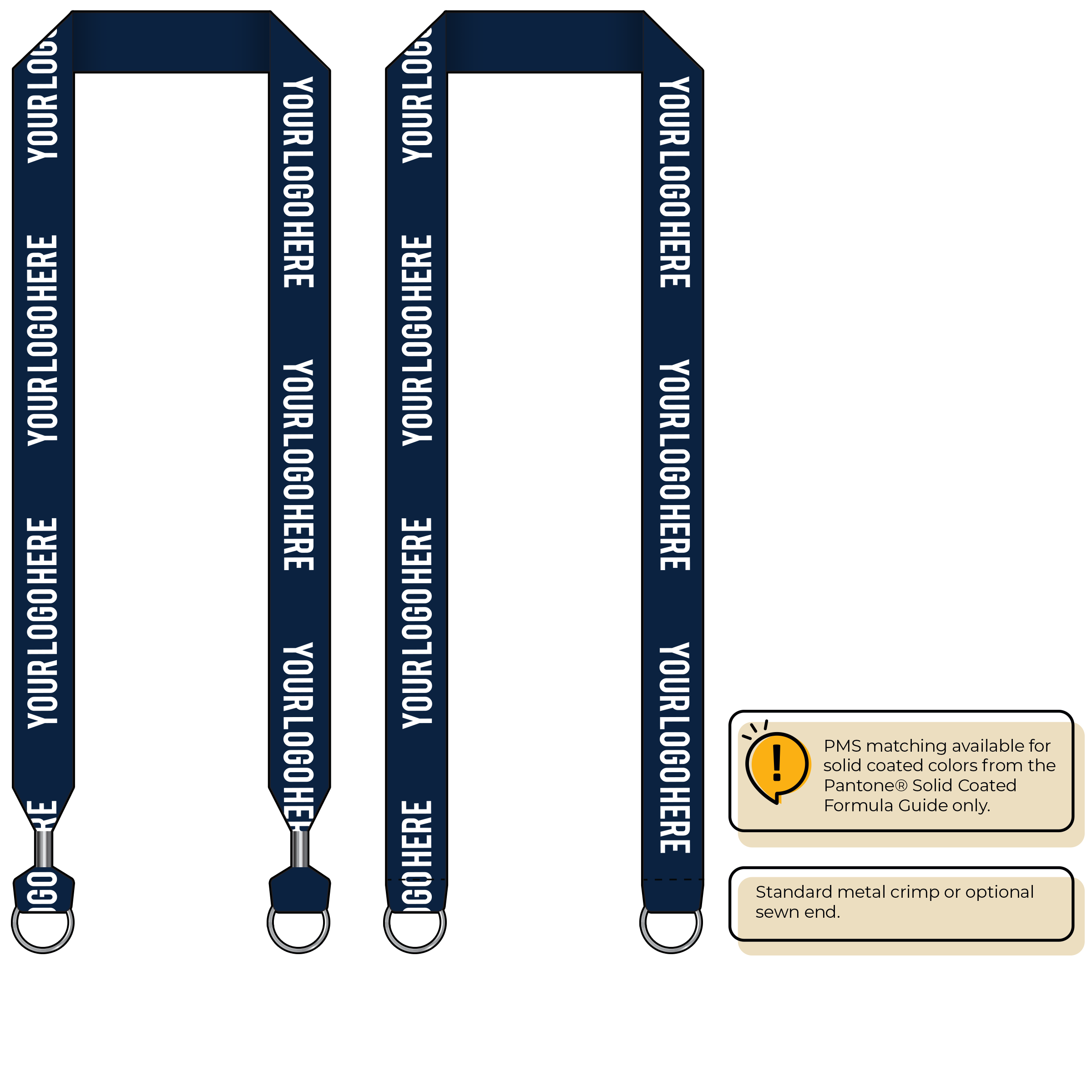 BH0014 | 1" MicroWeave Silkscreen Lanyards :: DOUBLE ENDED