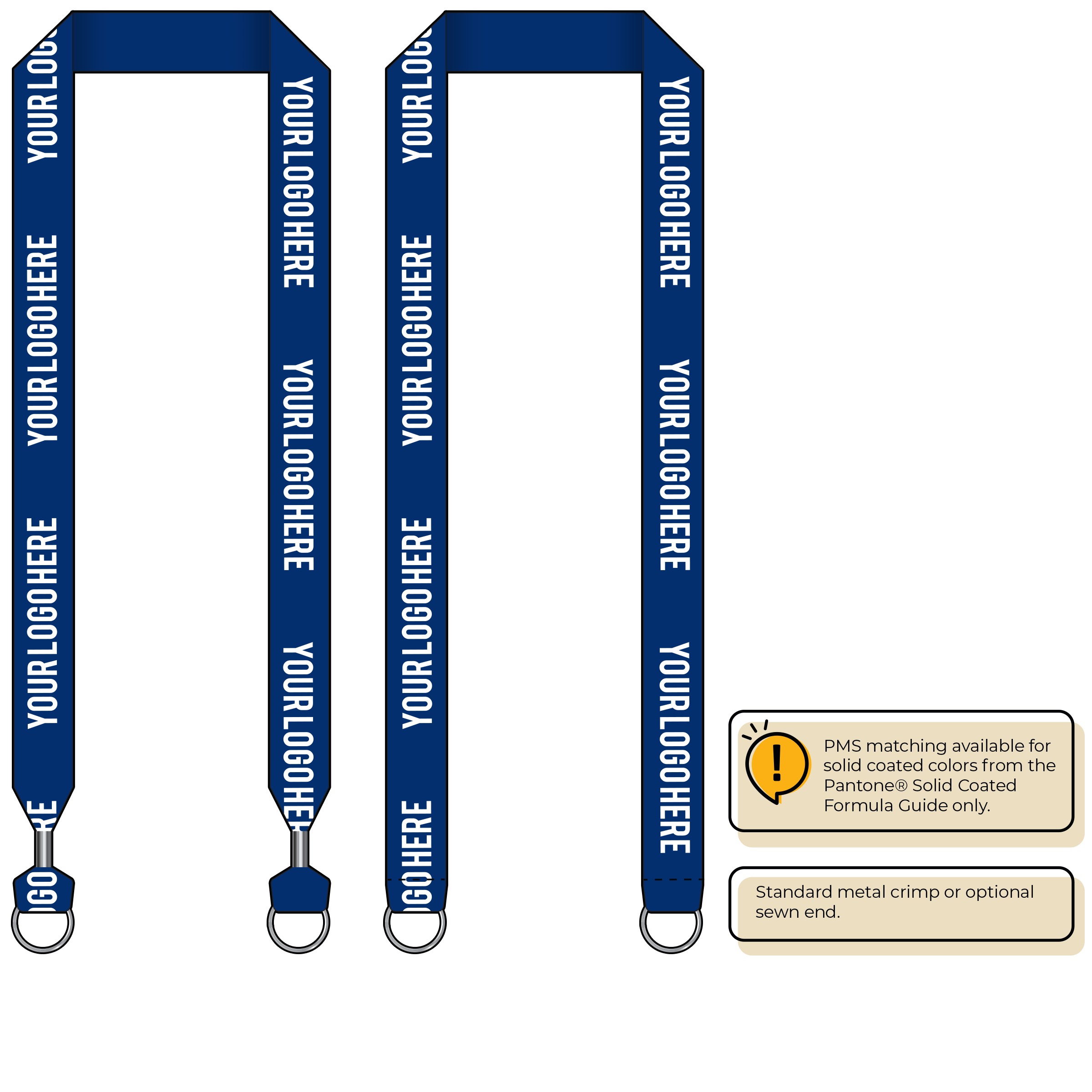 BH0014 | 1" MicroWeave Silkscreen Lanyards :: DOUBLE ENDED