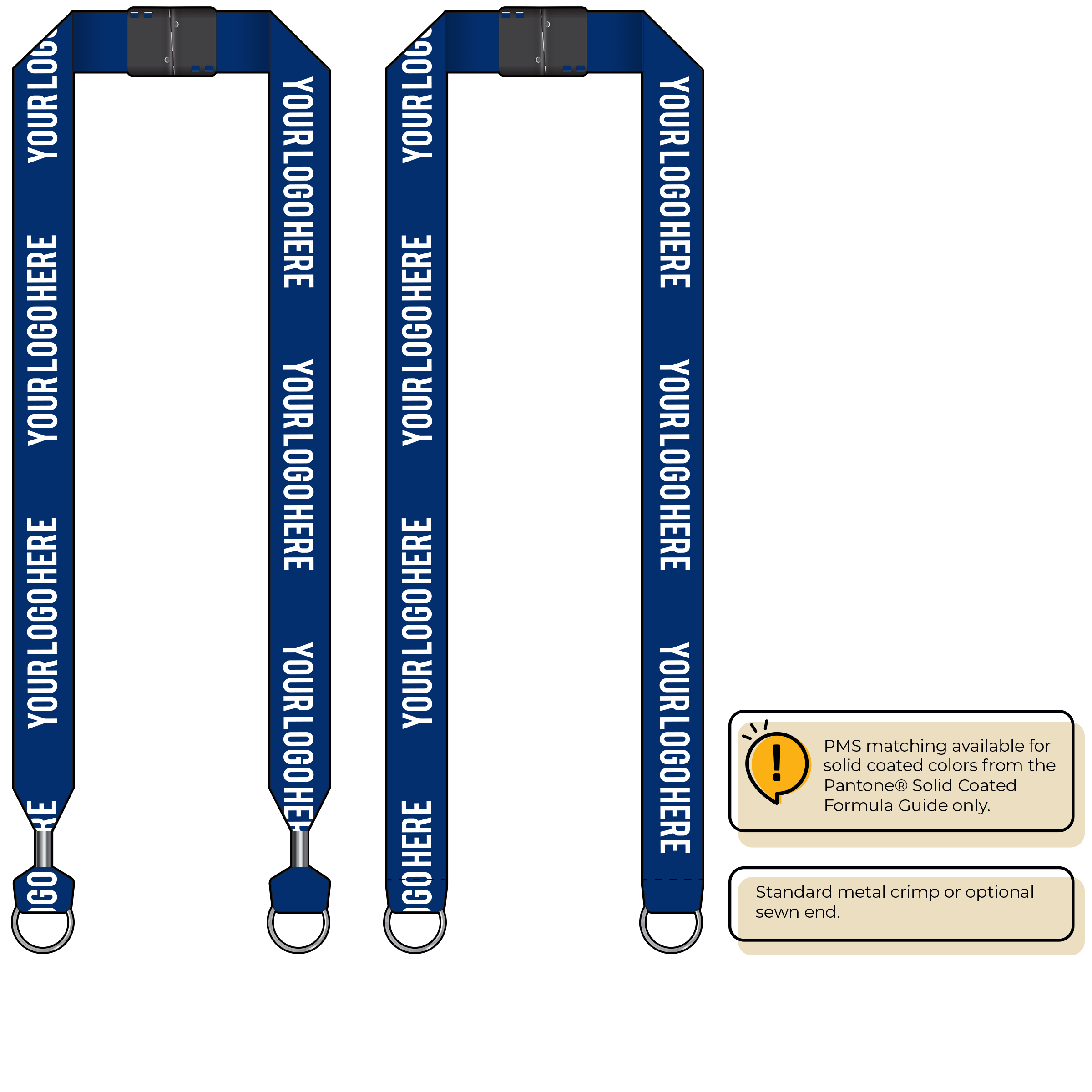 BH0014 | 1" MicroWeave Silkscreen Lanyards :: DOUBLE ENDED