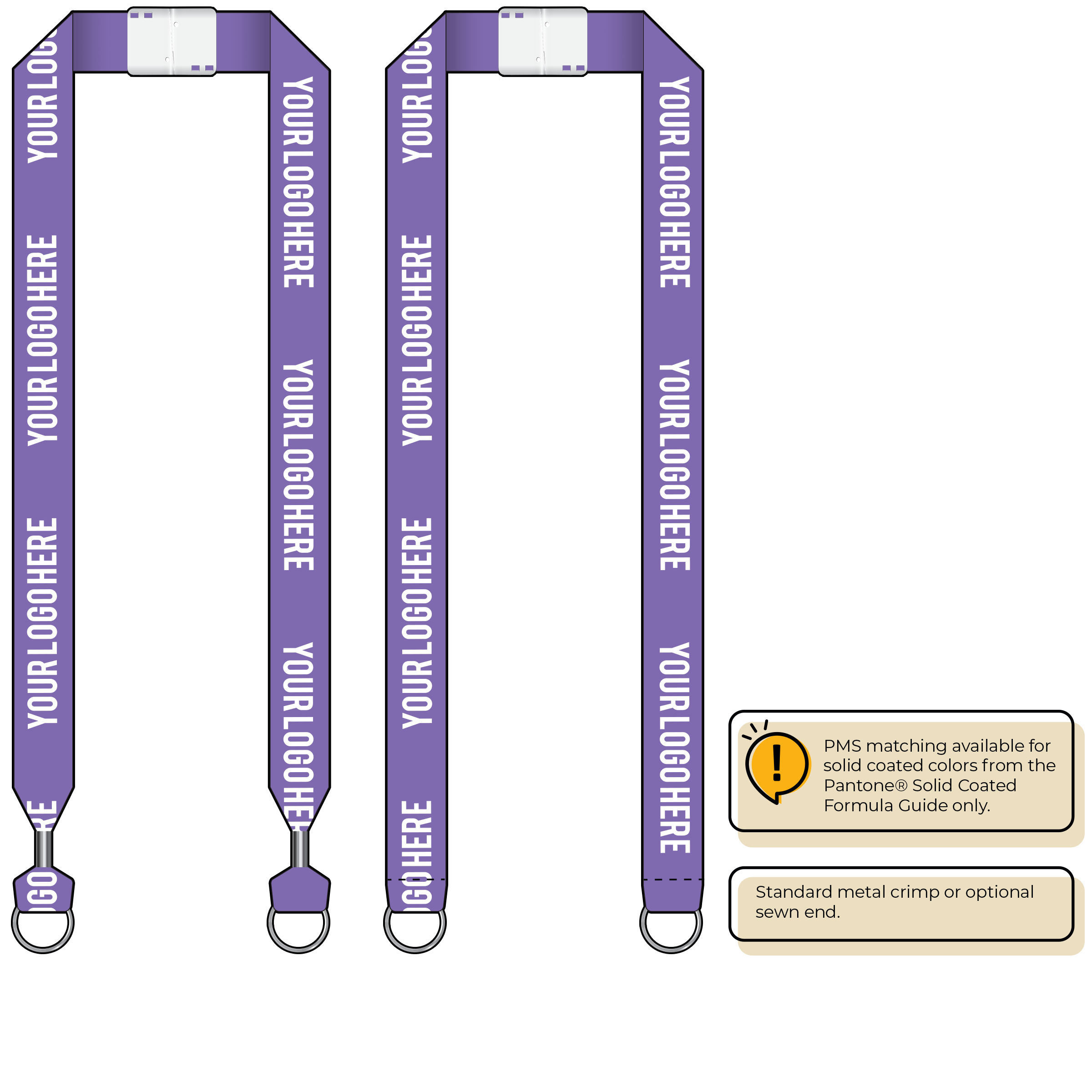 BHN014 | 1" Neon MicroWeave Silkscreen Lanyards :: DOUBLE ENDED